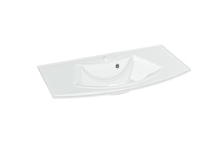 Plan vasque simple Image Verre blanc Brillant l.91.5 x P.49.2 cm