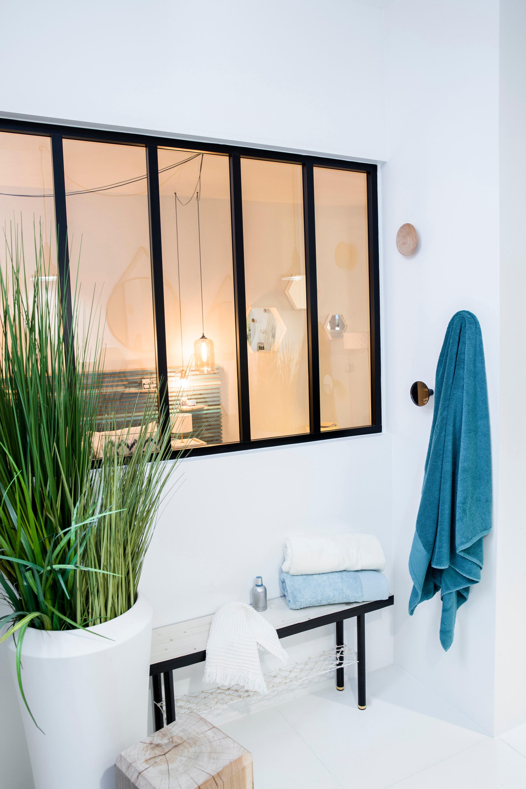 Verrière Atelier noir mat carreaux en aluminium, x