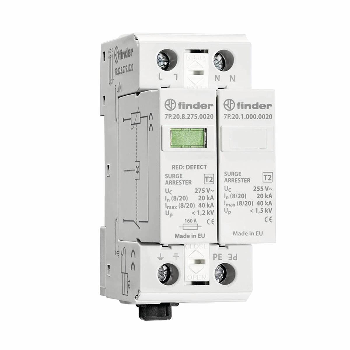 Scaricatore (SPD) FINDER 7P2282750020, 20 kA, 2 moduli | Leroy Merlin