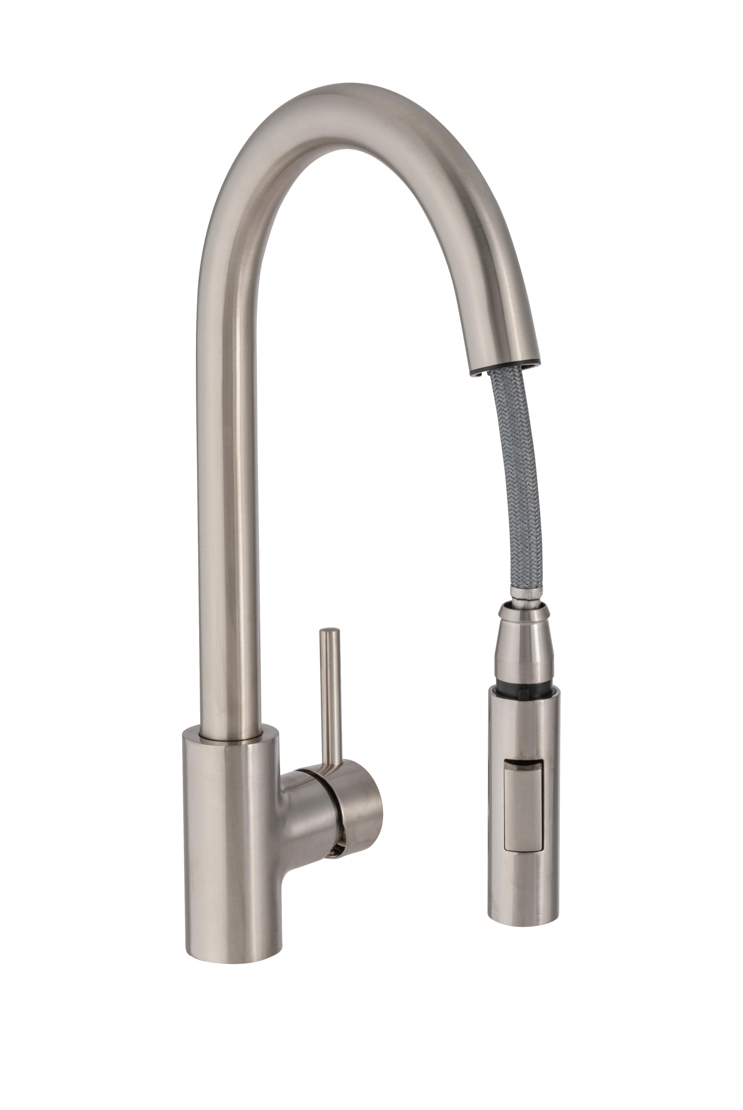 Mitigeur de cuisine avec douchette DELINIA Lily nickel - 2