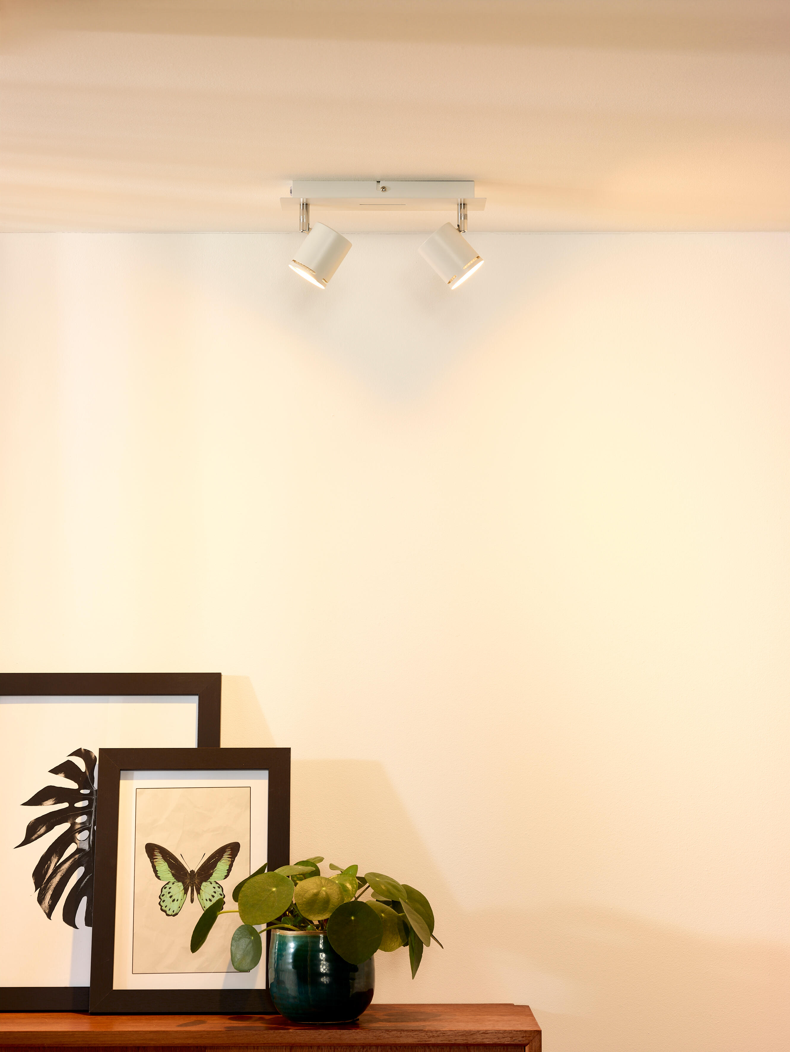 Rampe 2 spots gu10, design blanc, LUCIDE Rilou - 2
