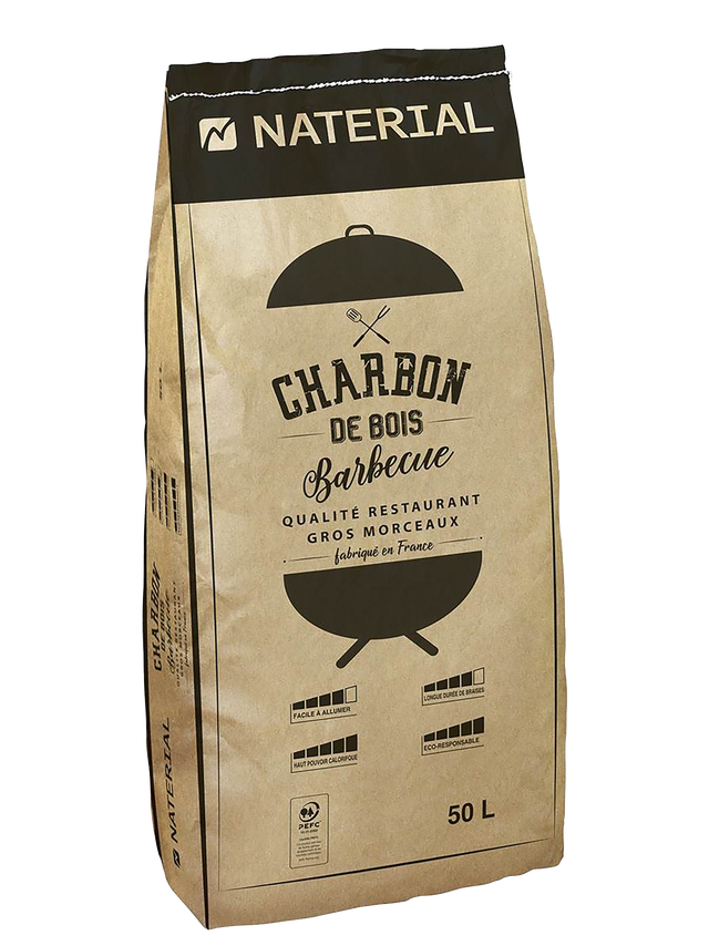 Charbon de bois pour barbecue NATERIAL 50 l