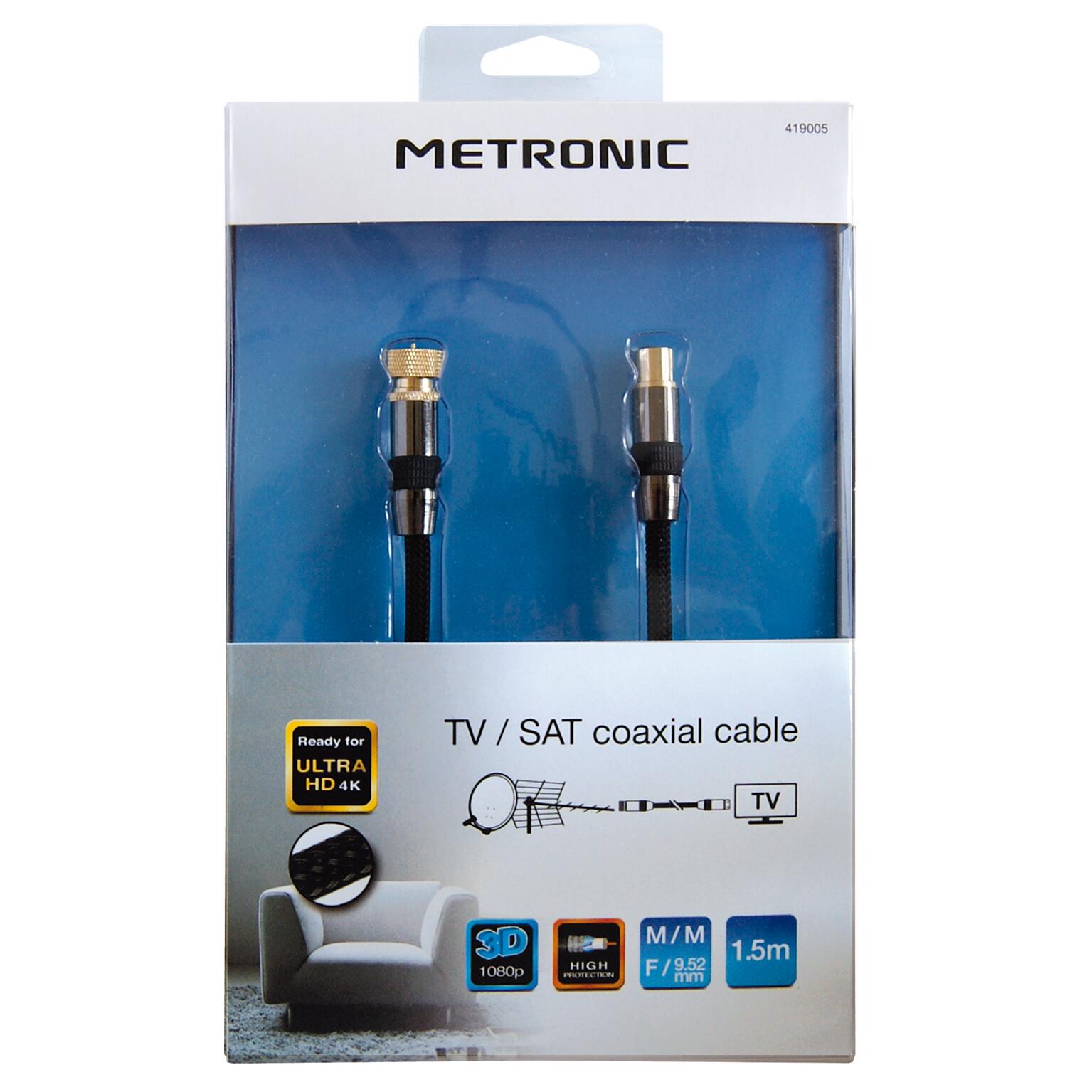 Câble mâle / femelle METRONIC, L.1.5 m - 2