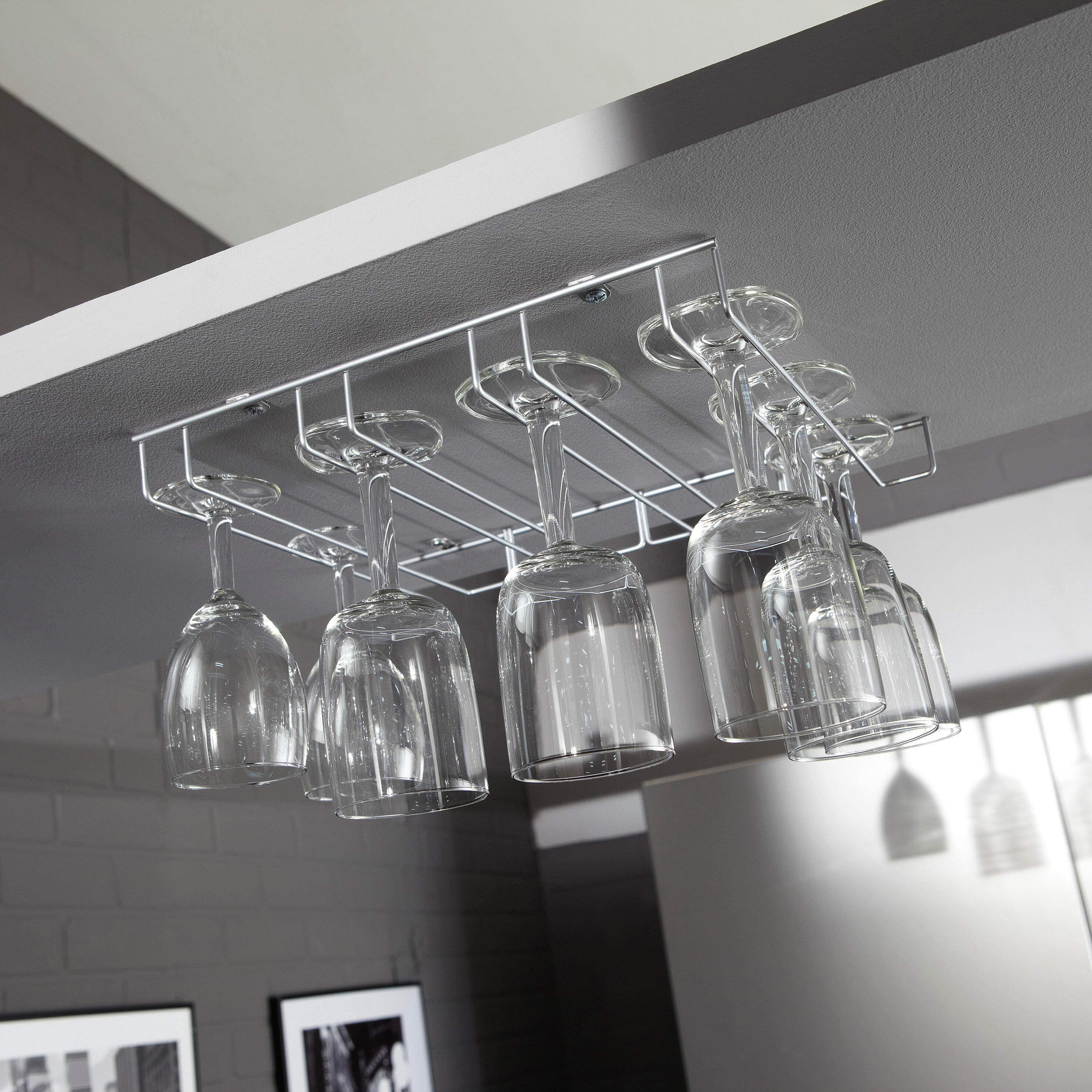 Porte-verre à vin acier l.36 x P.29 x H.3.5 cm - 8