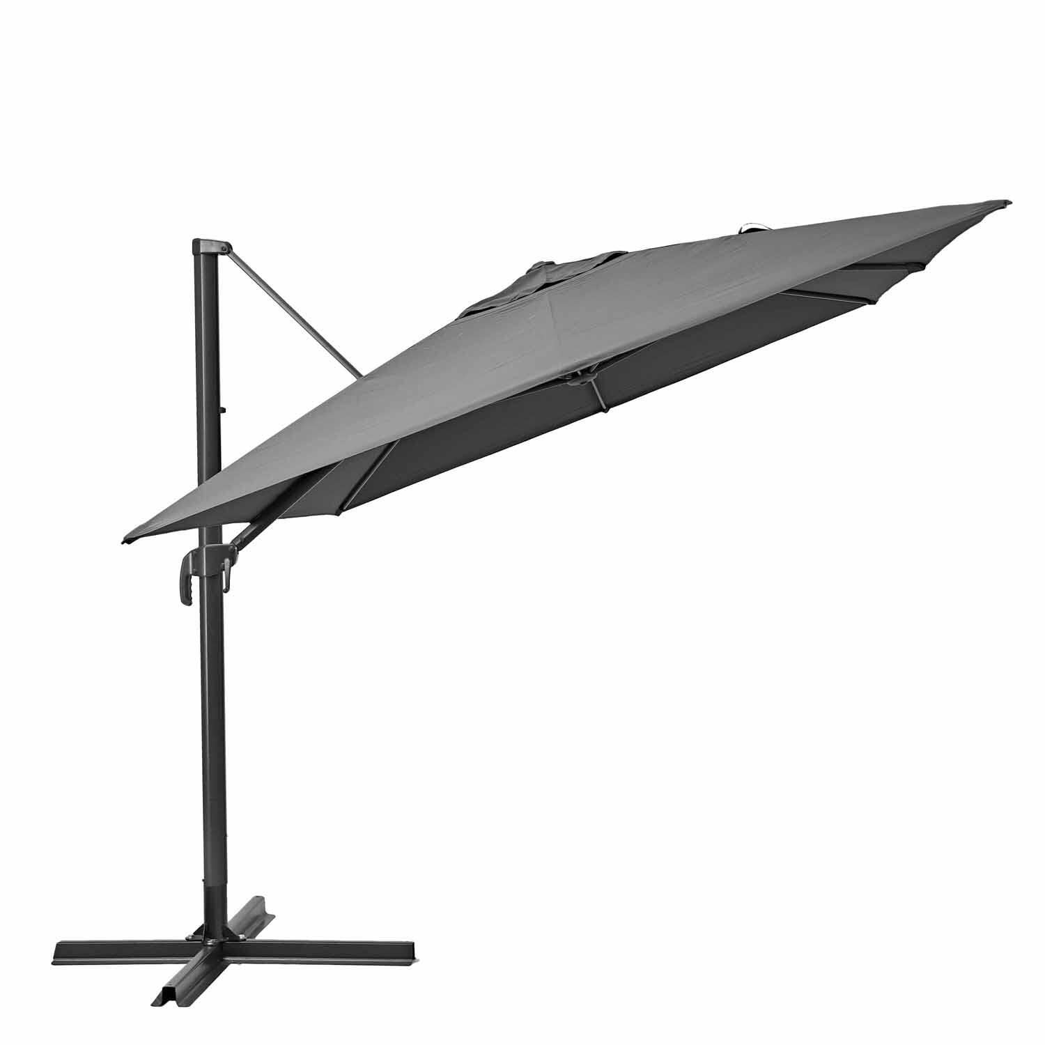 Parasol déporté rectangulaire anthracite Aura NATERIAL L.386 x l.281 cm - 4
