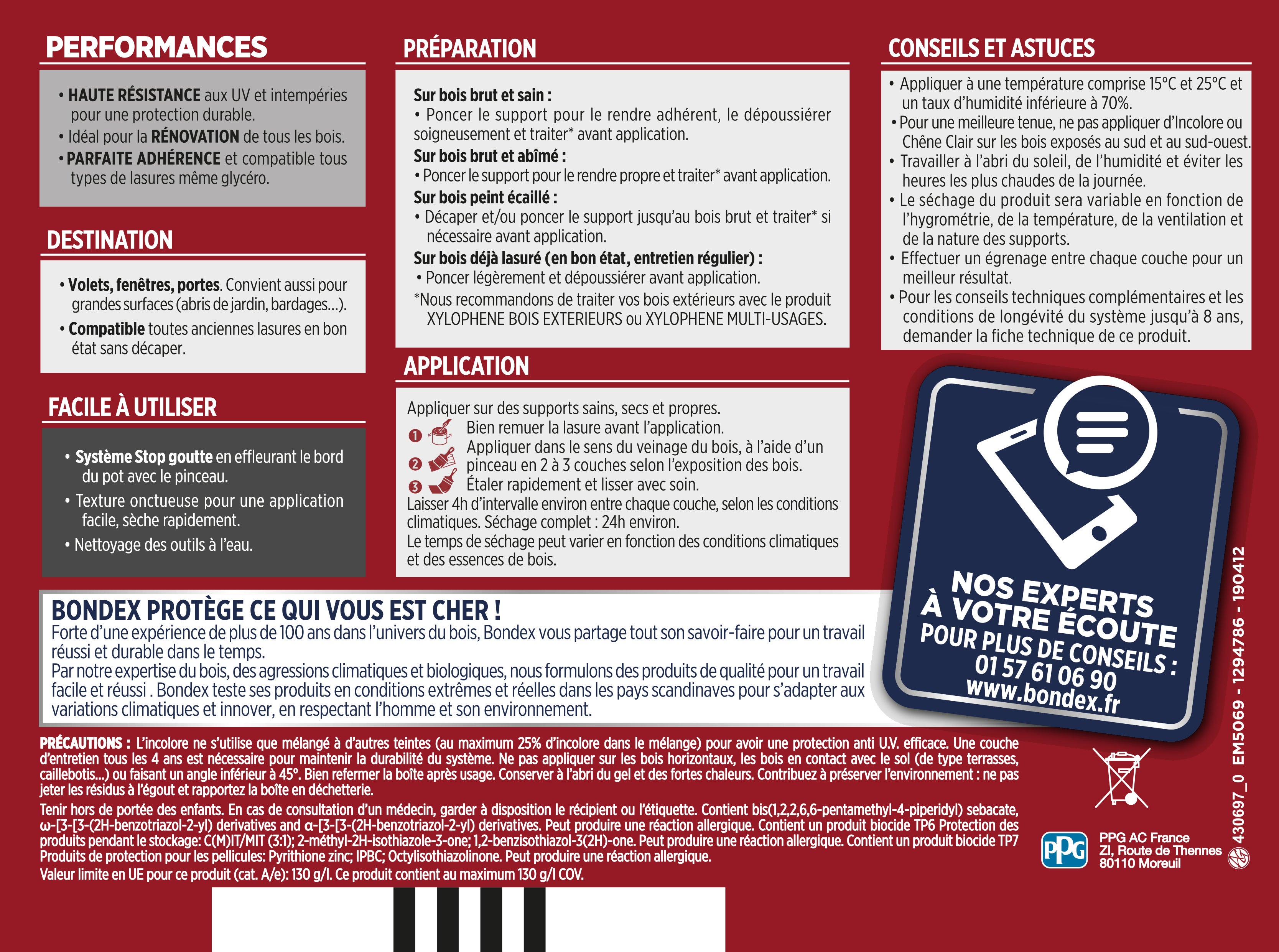 Lasure BONDEX Très haute protection 8 ans chêne foncé satiné 1 l - 4