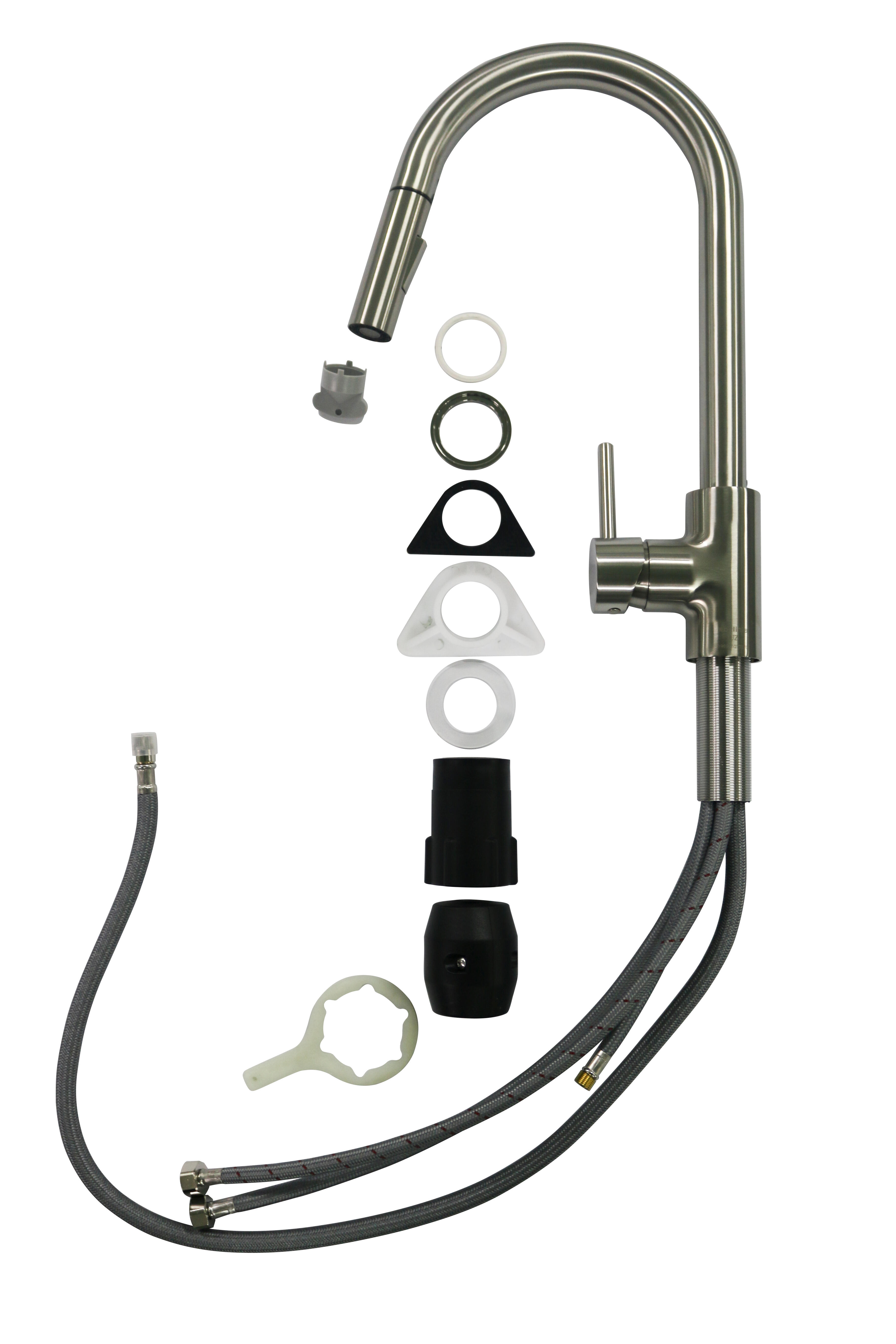 Mitigeur de cuisine avec douchette DELINIA Lily nickel - 7