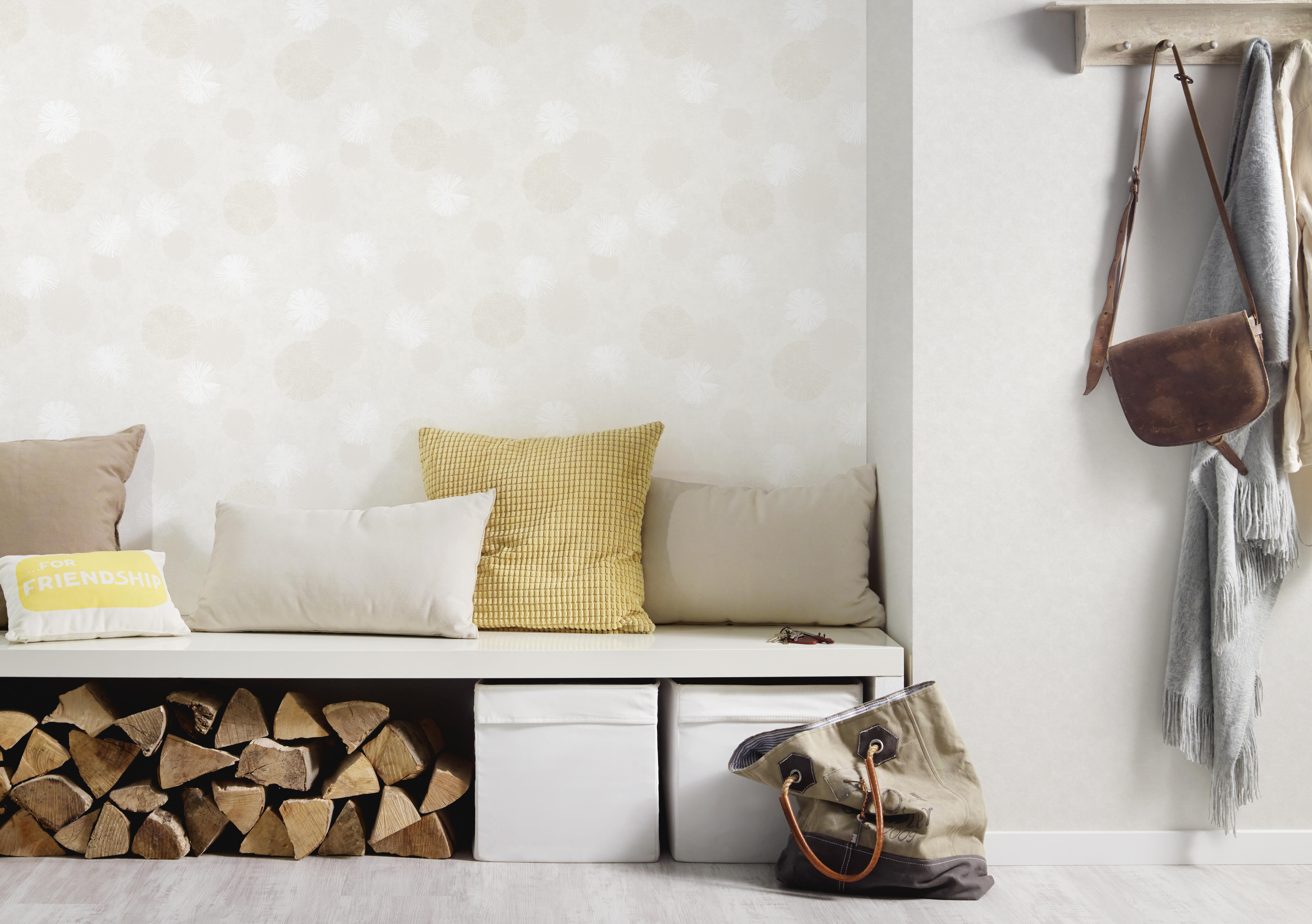 Papier peint intissé Spot bulles blanc - 2