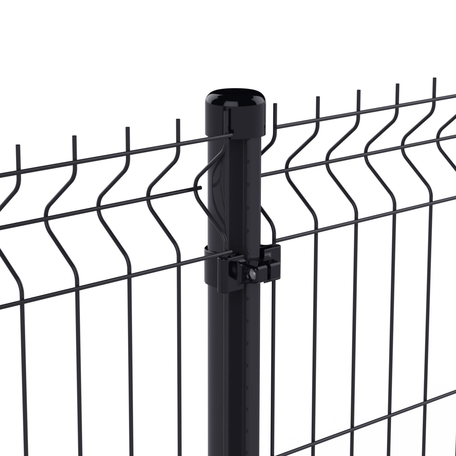 Poteau acier galvanisé rond Univers gris, H.150 x l.4.8 x P.4.8 cm - 3