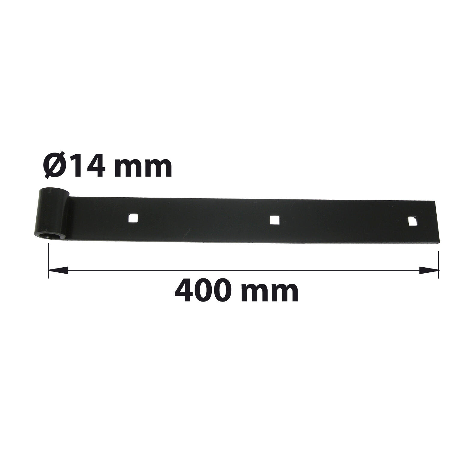 Penture de volet en acier noir prépeint, Diam.14 x H.35 x L.400 x P.23 mm AFBAT - 3