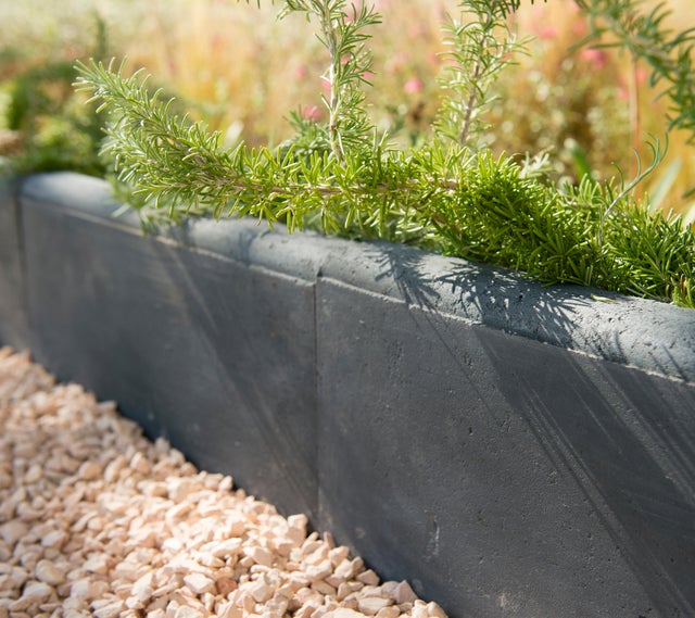 Bordure droite Boh16ga béton gris ardoise, H.16 x L.50 cm