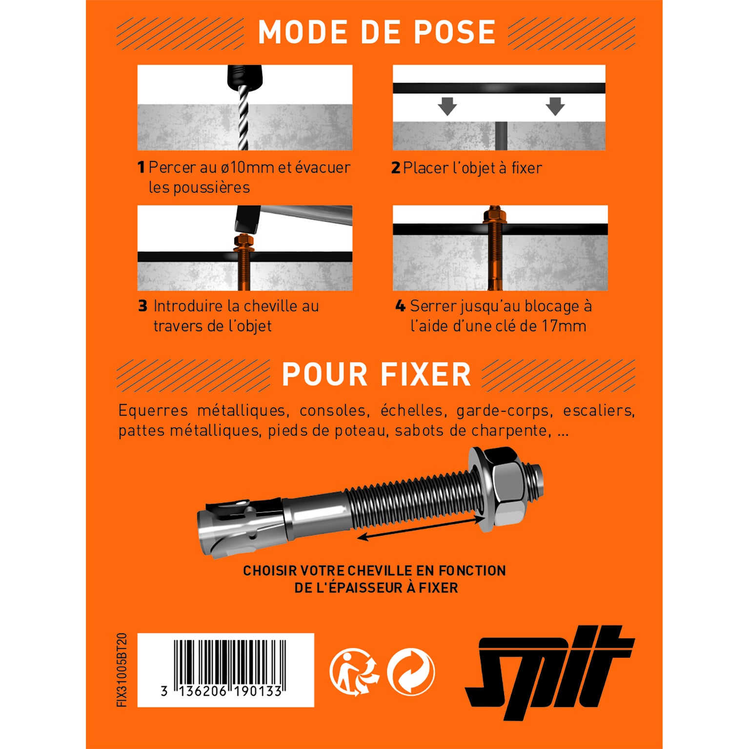 Cheville murale avec vis fix 3 SPIT x L.65 mm - 3