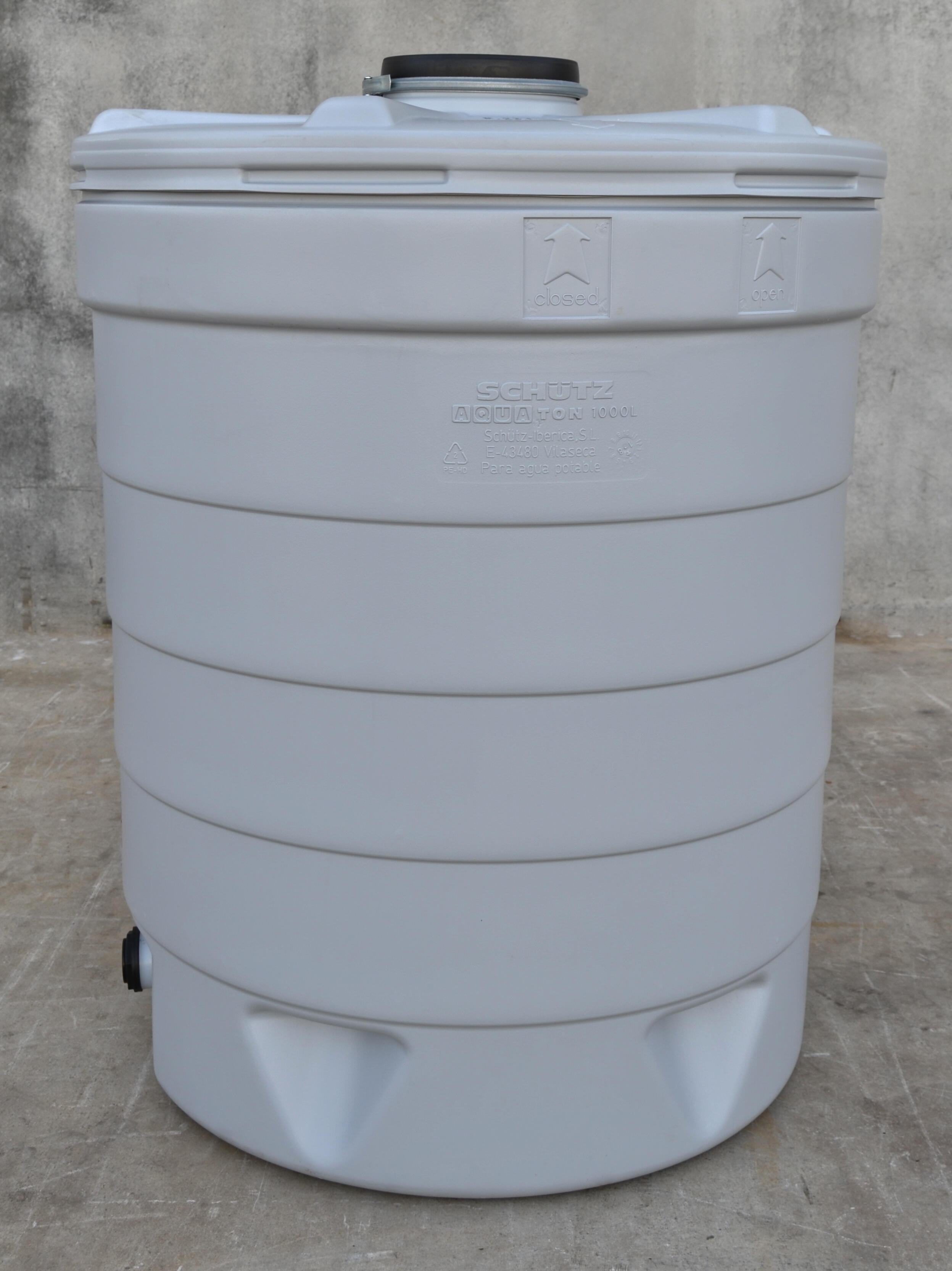 Récupérateur d'eau Aquatonne SCHUTZ cylindrique gris , 1000 l - 4