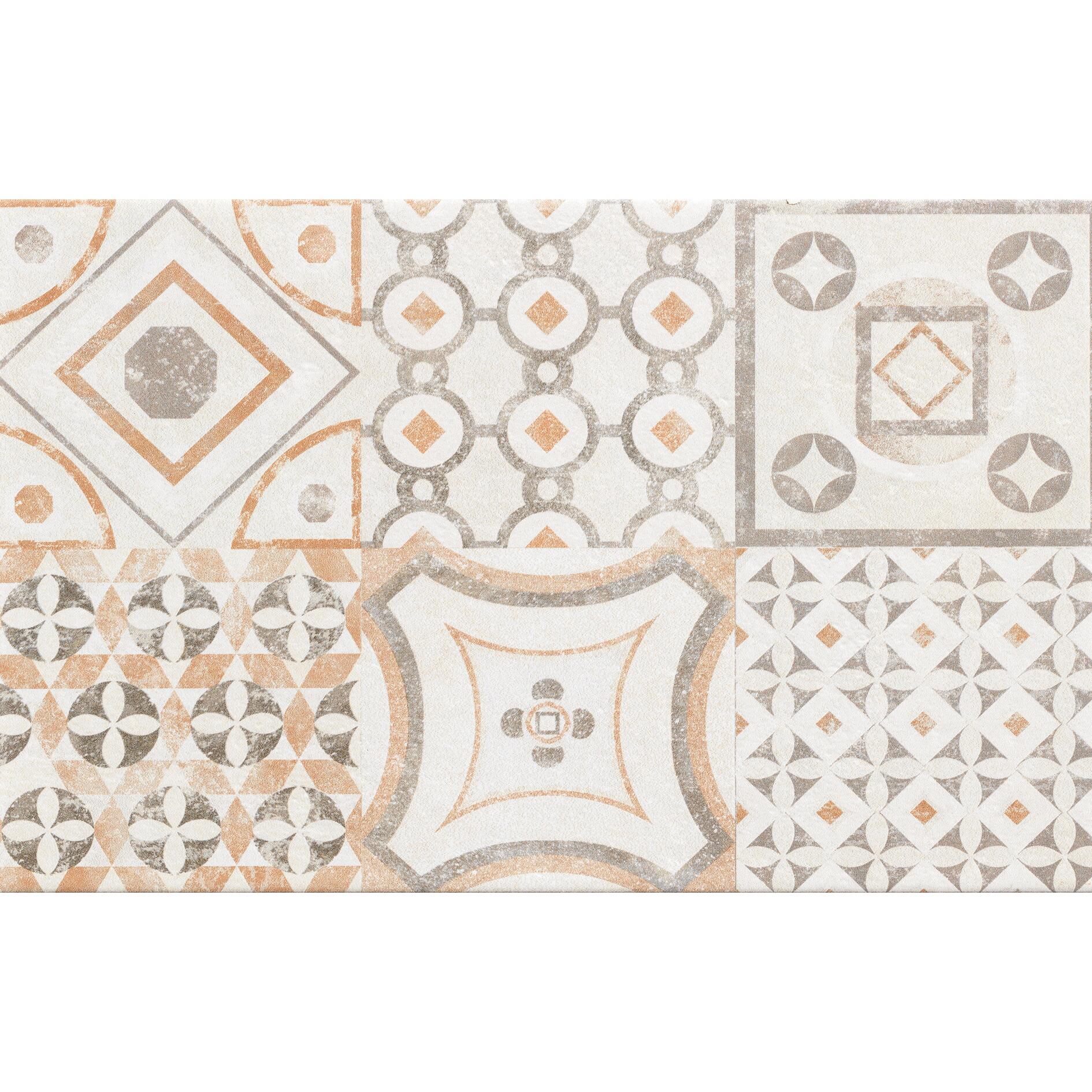 Piastrella da rivestimento interno in maiolica 25 x 40 cm smaltato beige opaco decoro Paris traffico medio forte (pei 3/5) Sp. 6.1 mm 2 mq - 4