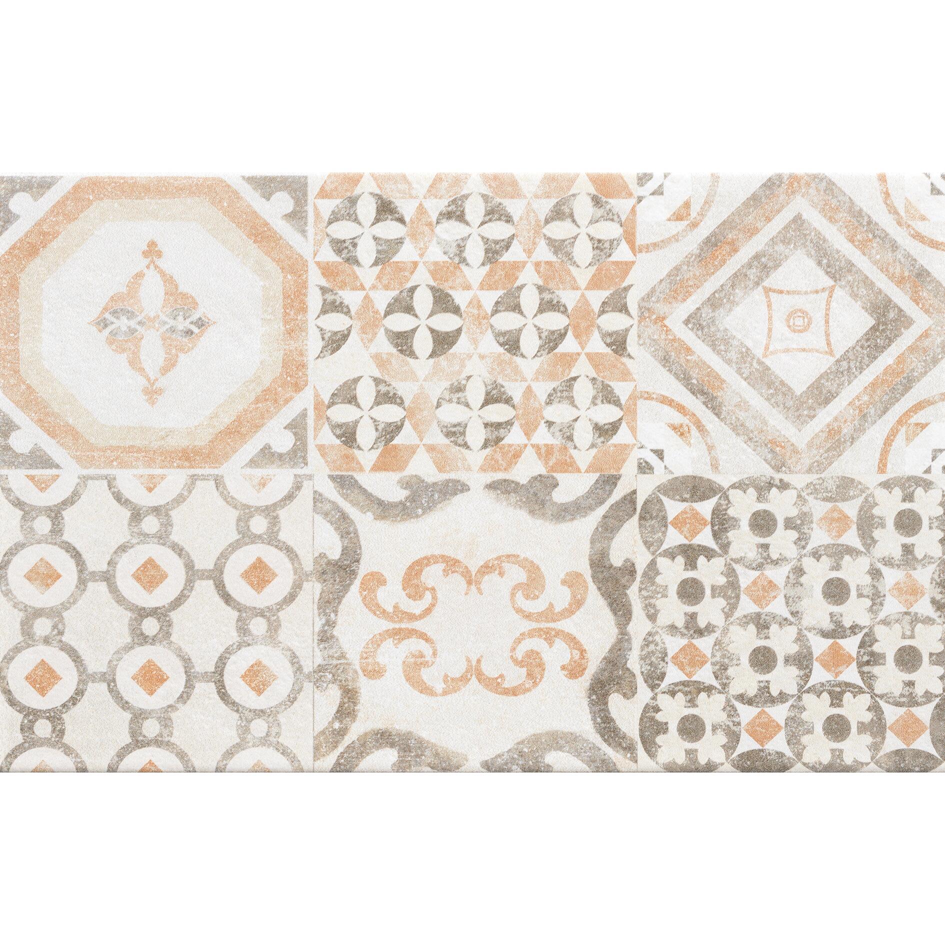 Piastrella da rivestimento interno in maiolica 25 x 40 cm smaltato beige opaco decoro Paris traffico medio forte (pei 3/5) Sp. 6.1 mm 2 mq - 3