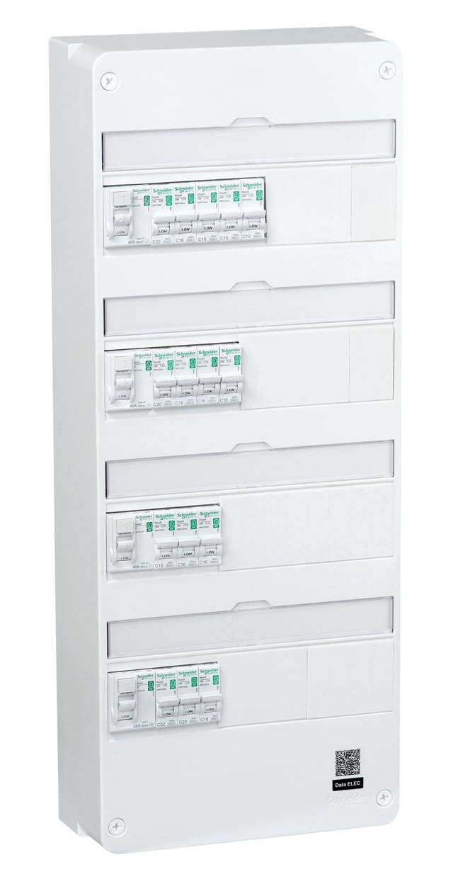 Tableau précâblé logement T5 et + 4 rangées Resi9 XP SCHNEIDER ELECTRIC
