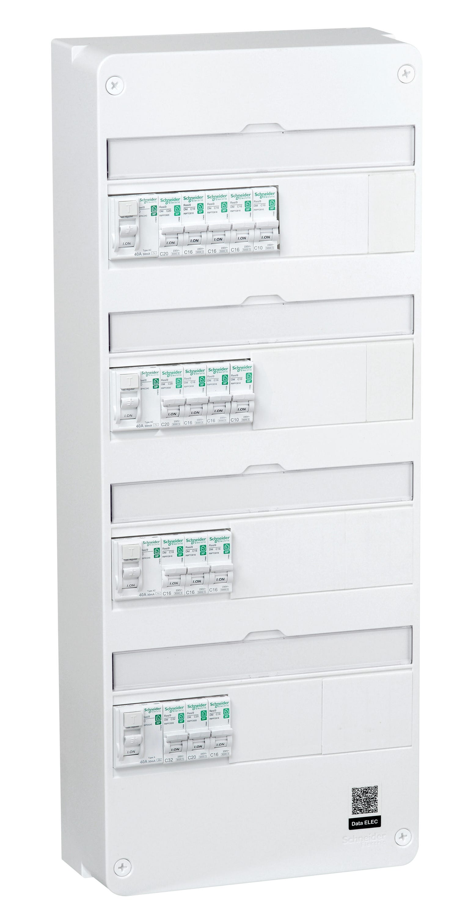 Tableau pré-équipé SCHNEIDER ELECTRIC Resi9 XE T3/T4 – 3 rangées, 13 modules Tableau pré-équipé SCHNEIDER ELECTRIC Resi9 XE T3/T4 – 3 rangées, 13 modules