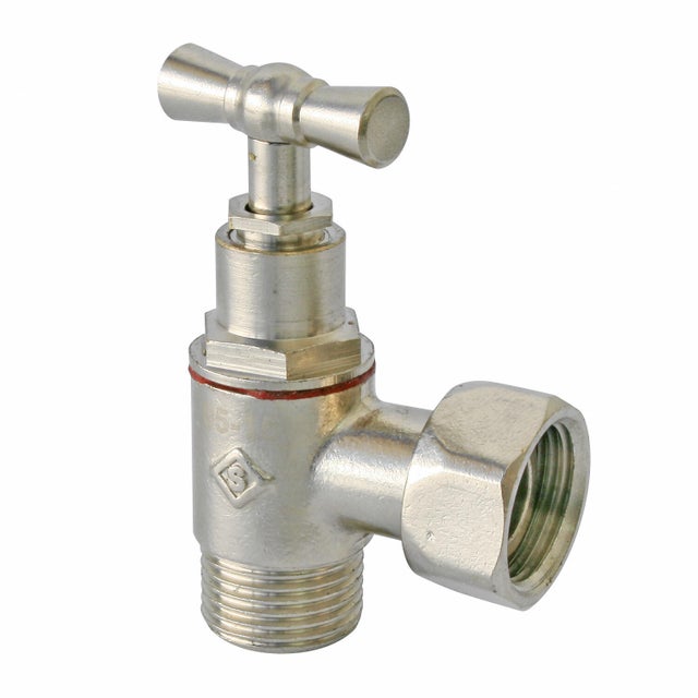 Robinet d'arrêt WC à clapet en équerre laiton nickelé