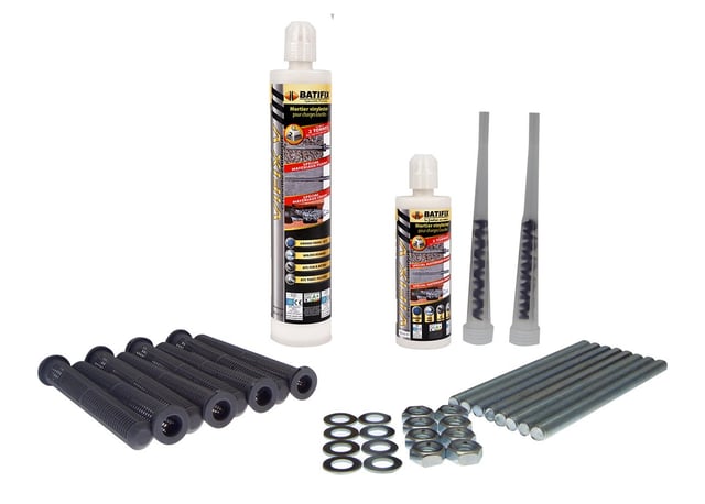 Maxi kit de chevilles chimiques pour store de terrasse - tiges acier diamètre 10