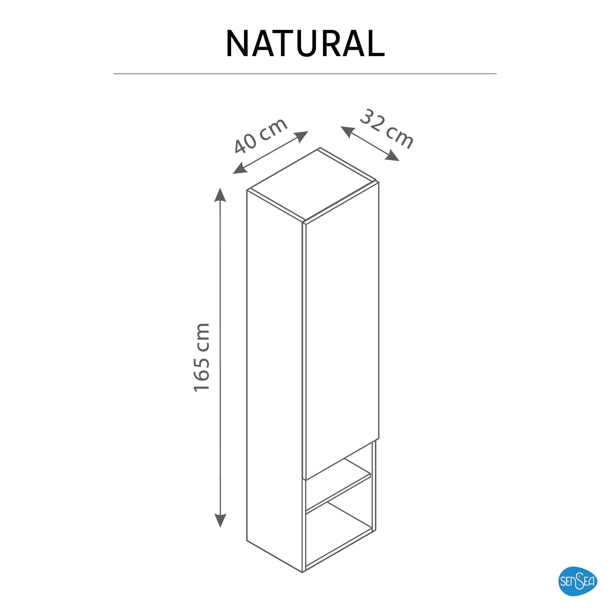 Colonne l.40 x H.165 x P.32 cm placage chêne Natural - 5