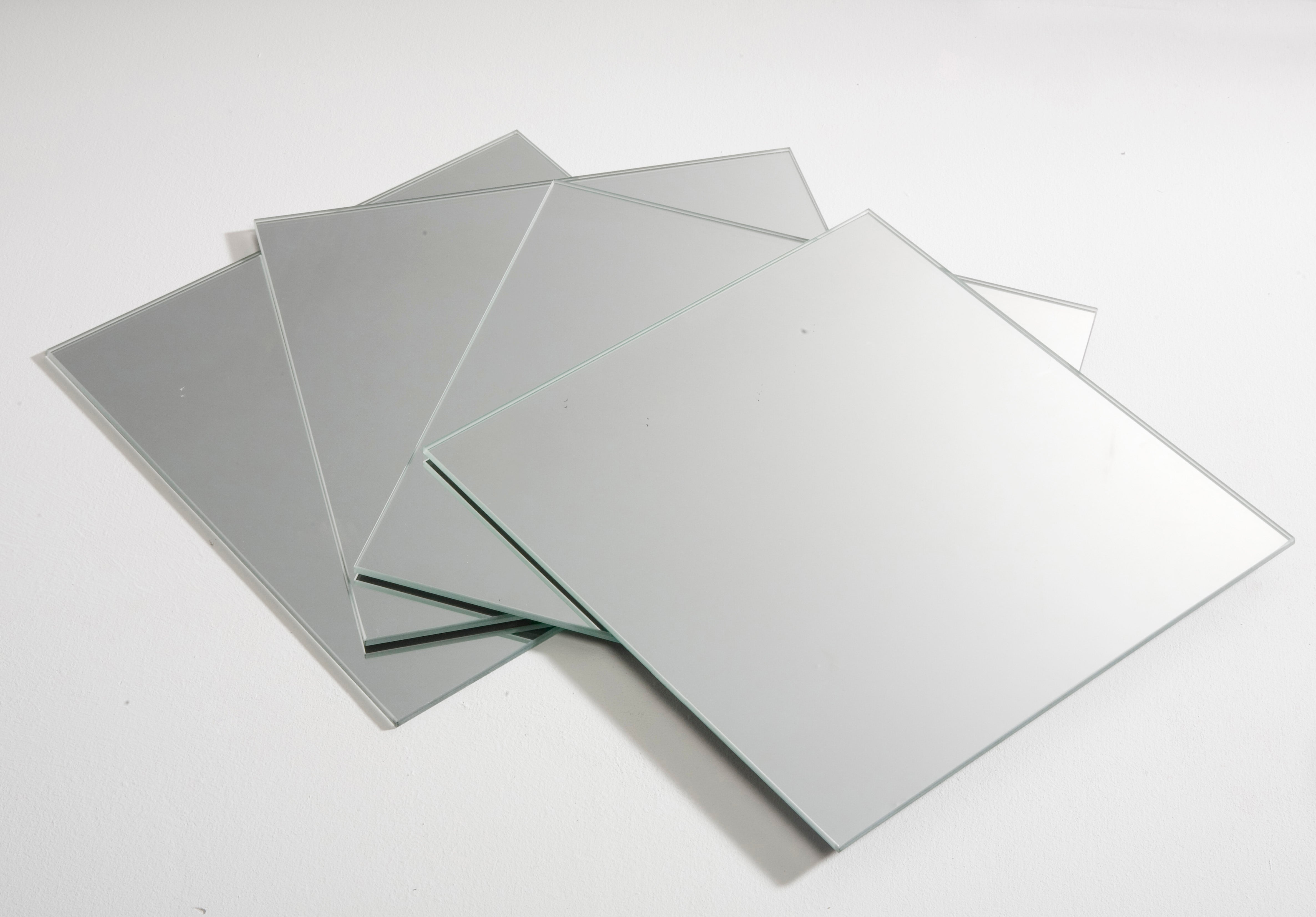 Kit 4 espelhos 20x20 cm cromado - 3