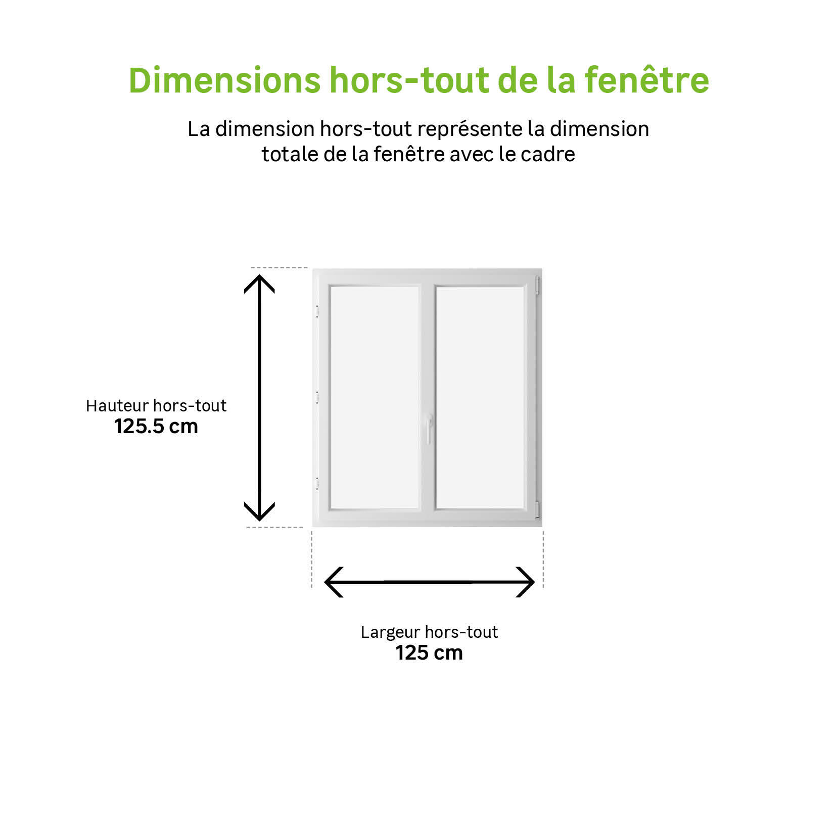 Fenêtre oscillo-battant PVC Essentiel H.125xl.120cm 2 vantaux blanc - 3