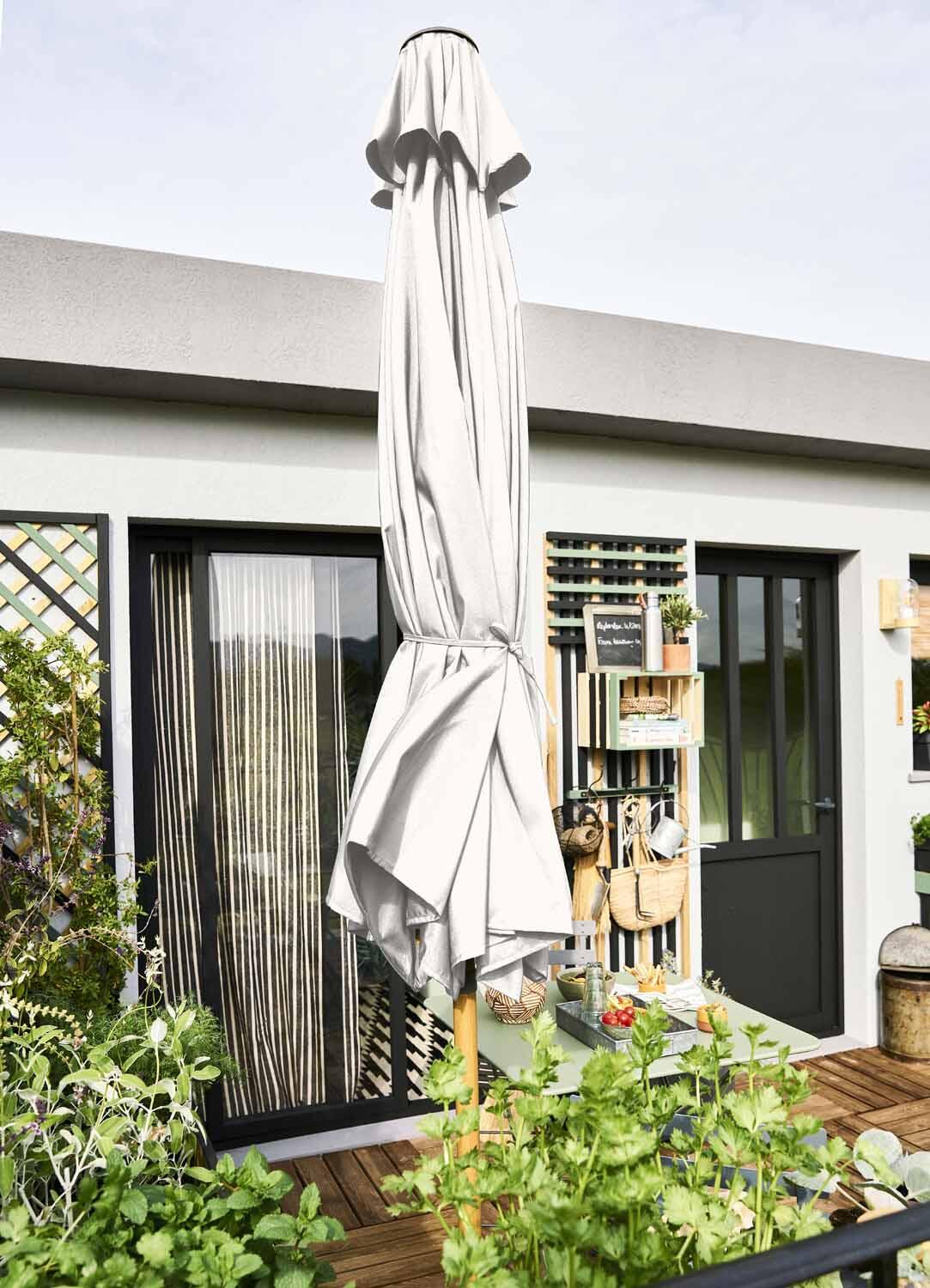 Parasol NATERIAL Agora blanc octogonal - 2