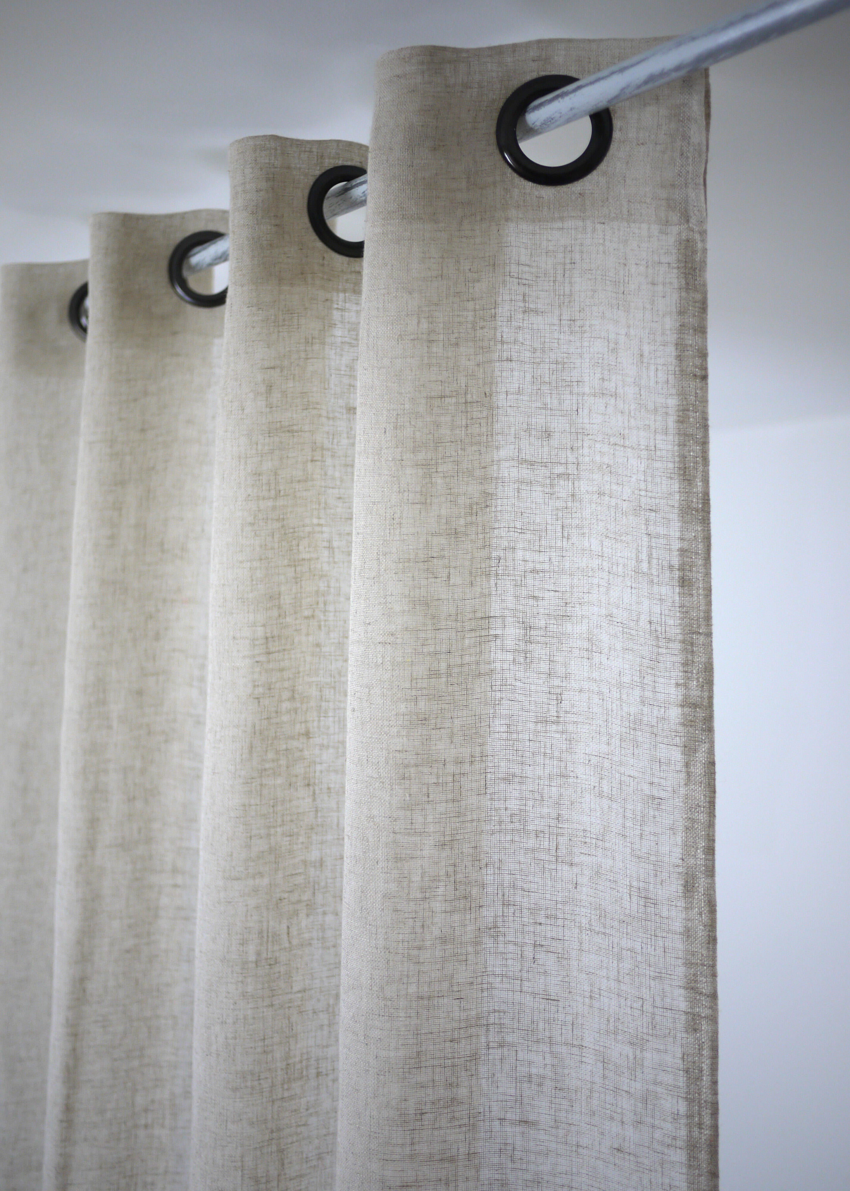 Voilage tamisant, Kaolin, beige H.240 x l.150 cm - 4