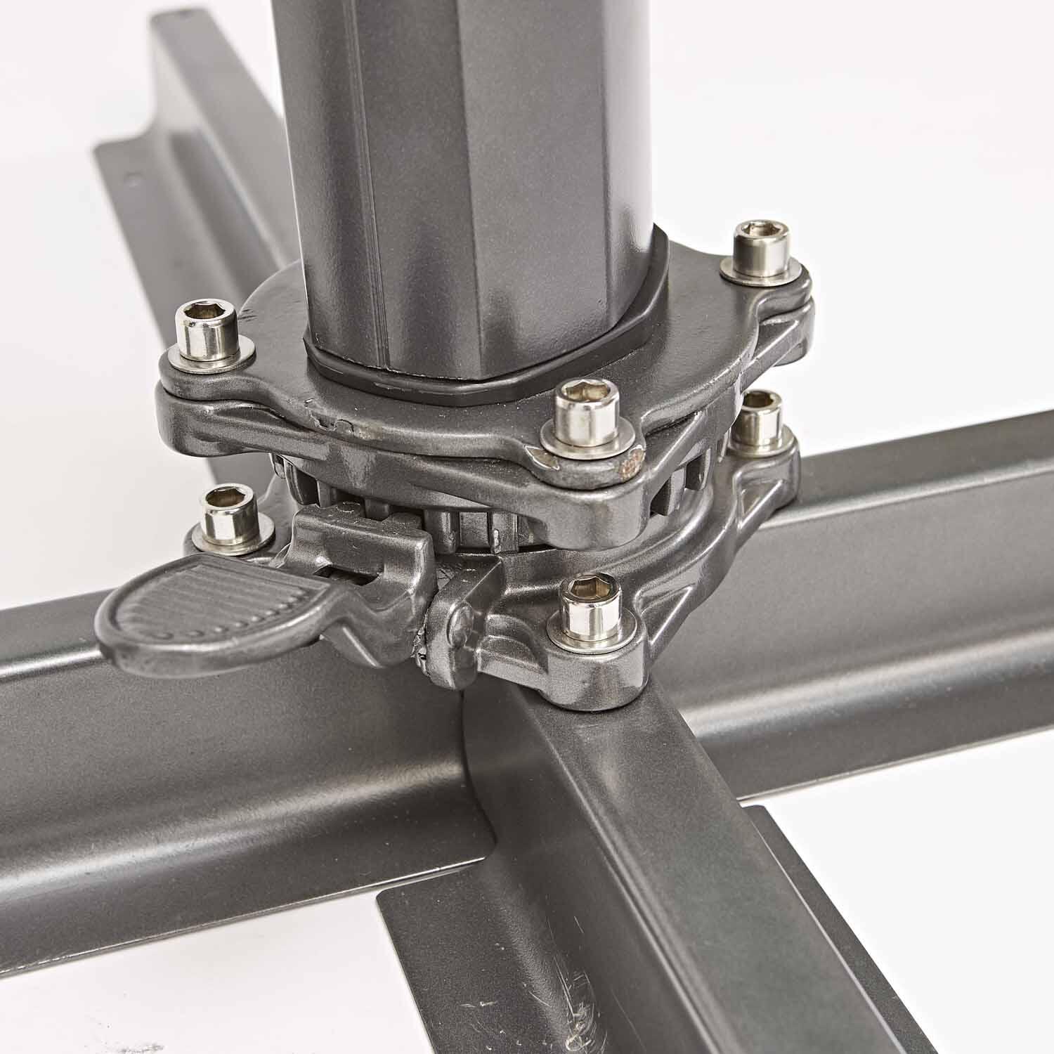 Ombrellone a palo laterale grigio Aura NATERIAL con telo quadrato tortora L 286 x P 286 x H 264 cm - 15