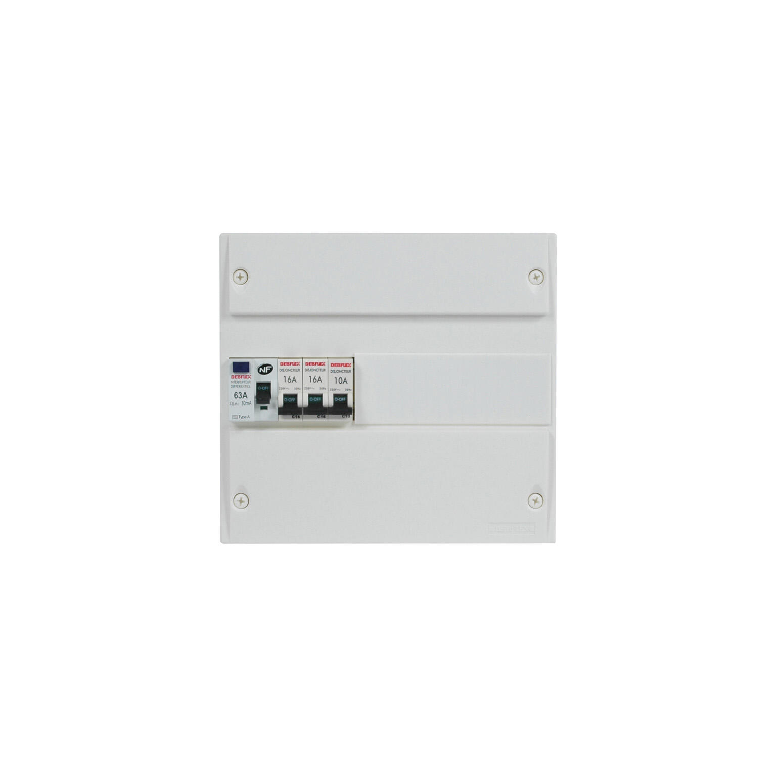 Tableau électrique équipé non précâblé DEBFLEX 1 rg 13 mods, n/a - 2