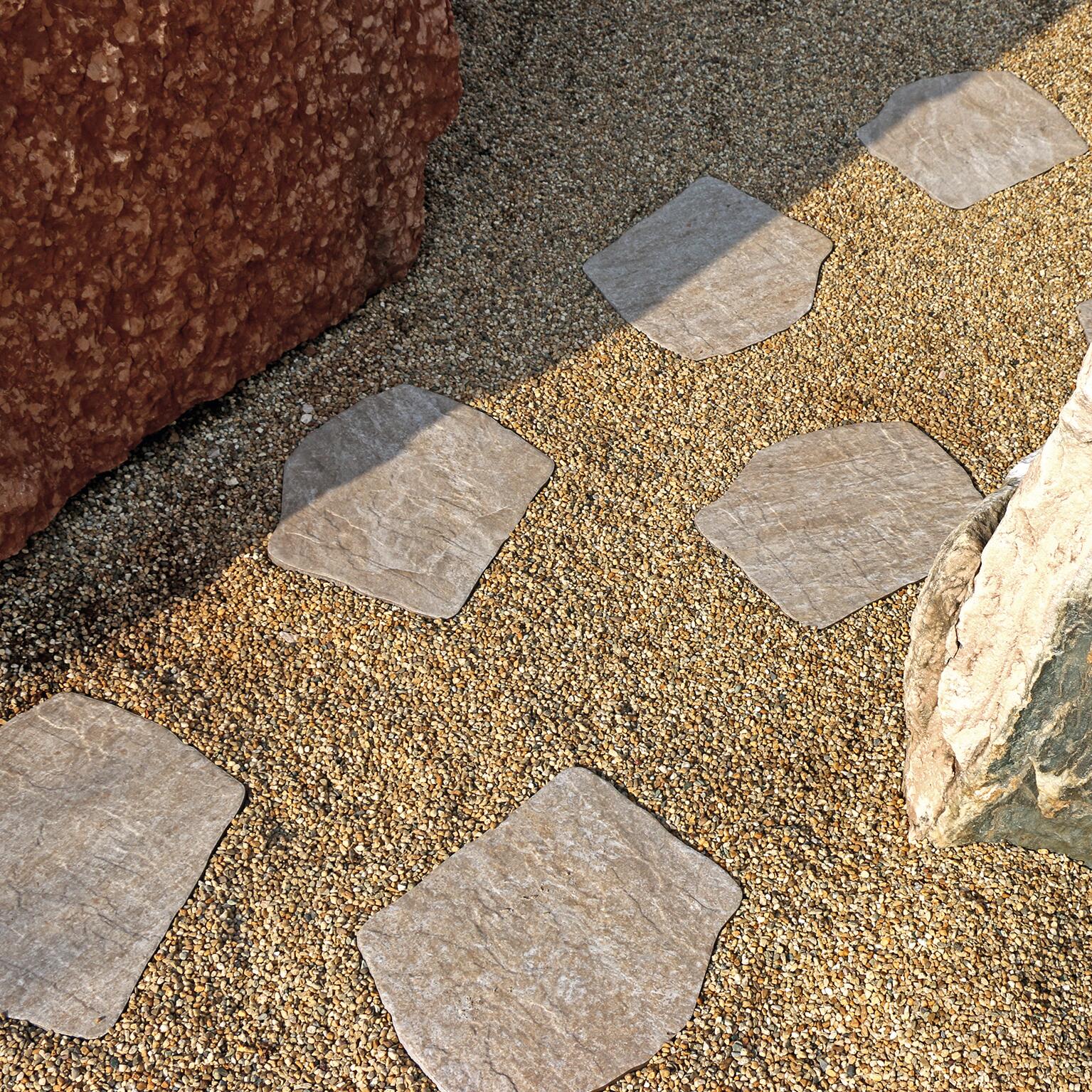 Pas japonais en grès cérame ton pierre, L.42 x l.36 x Ep.2 cm - 9