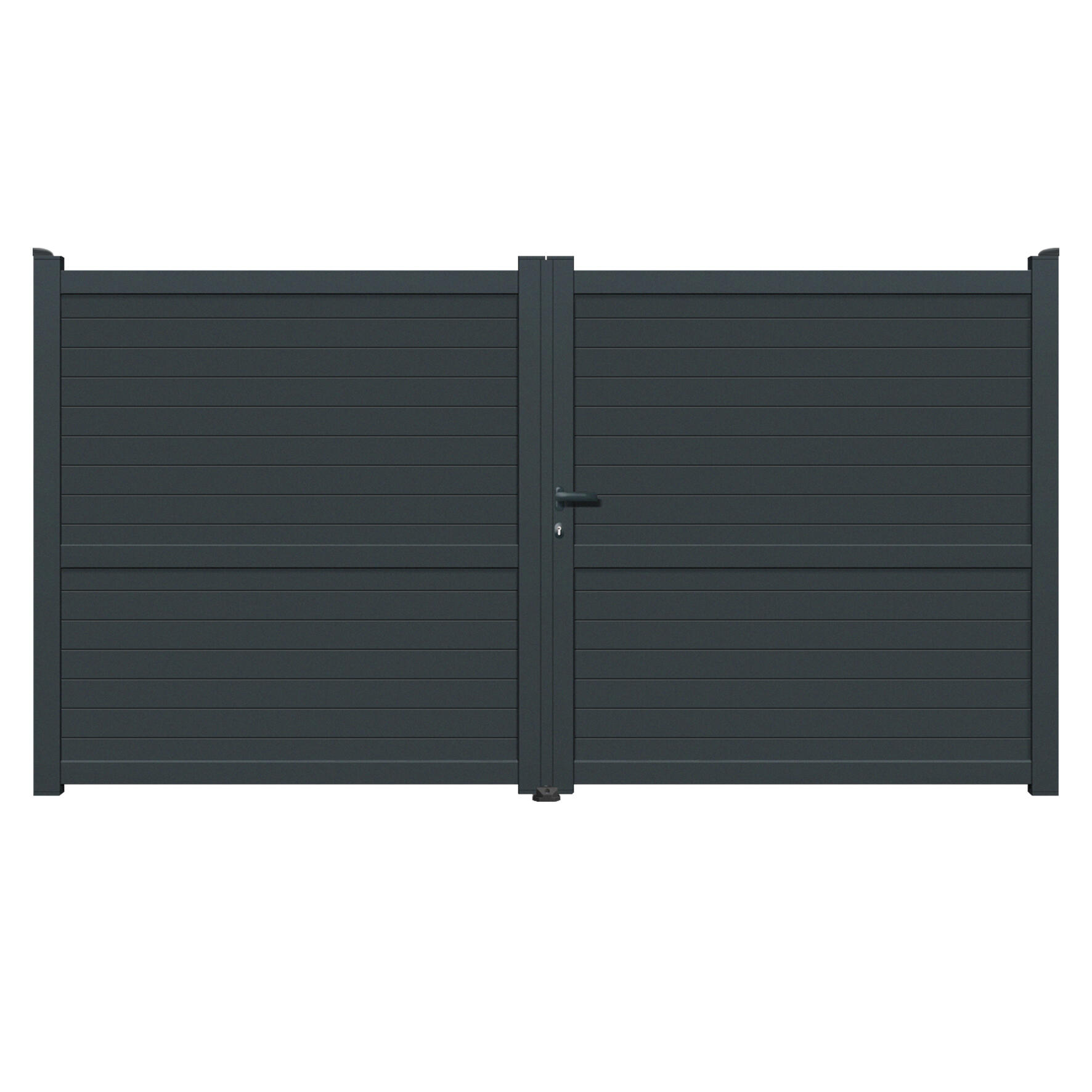 Portail battant aluminium LIMA gris anthracite GARDENGATE, l.350 x H.180.6 cm - 2