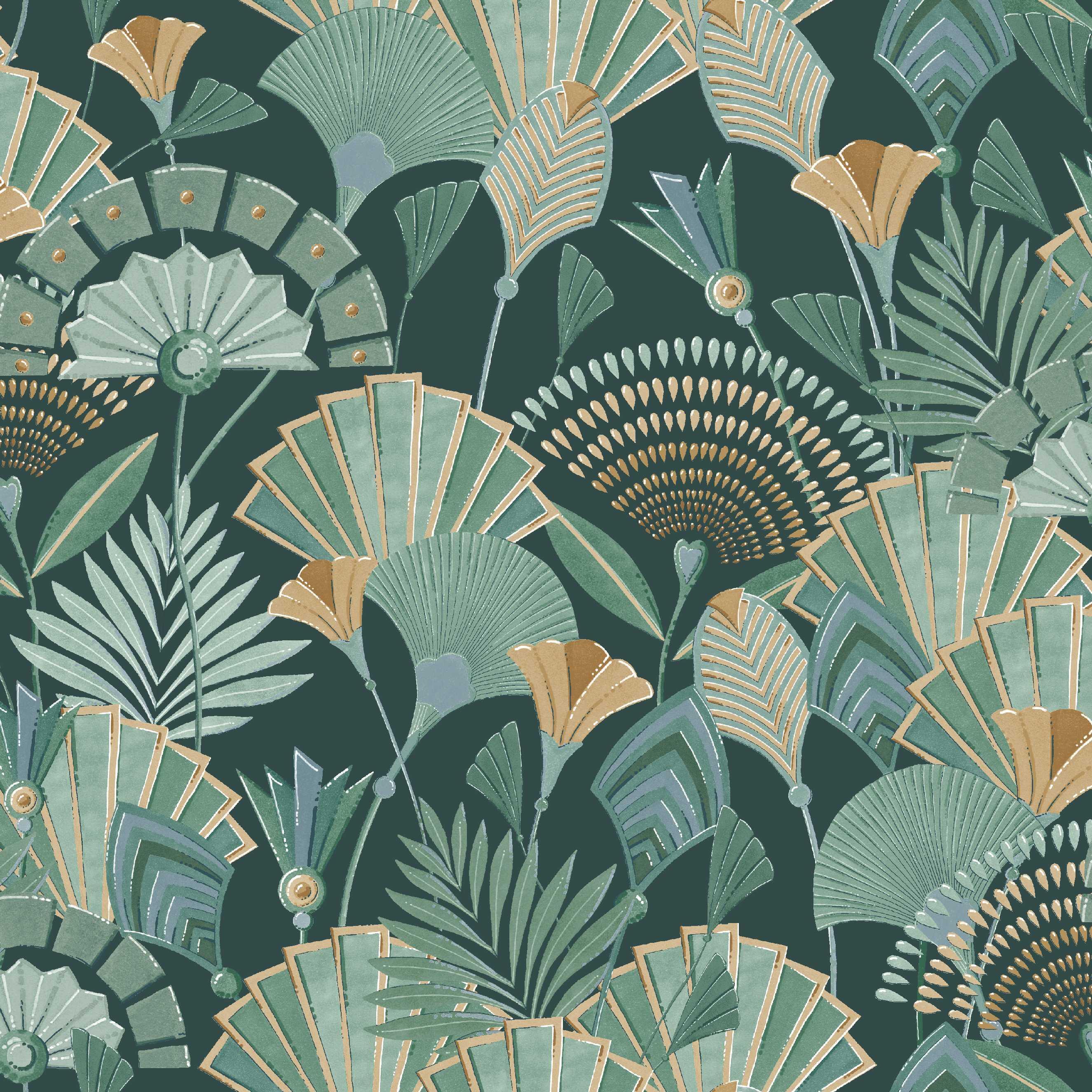 Papier peint intissé Sur intissé karnak vert céladon - 3