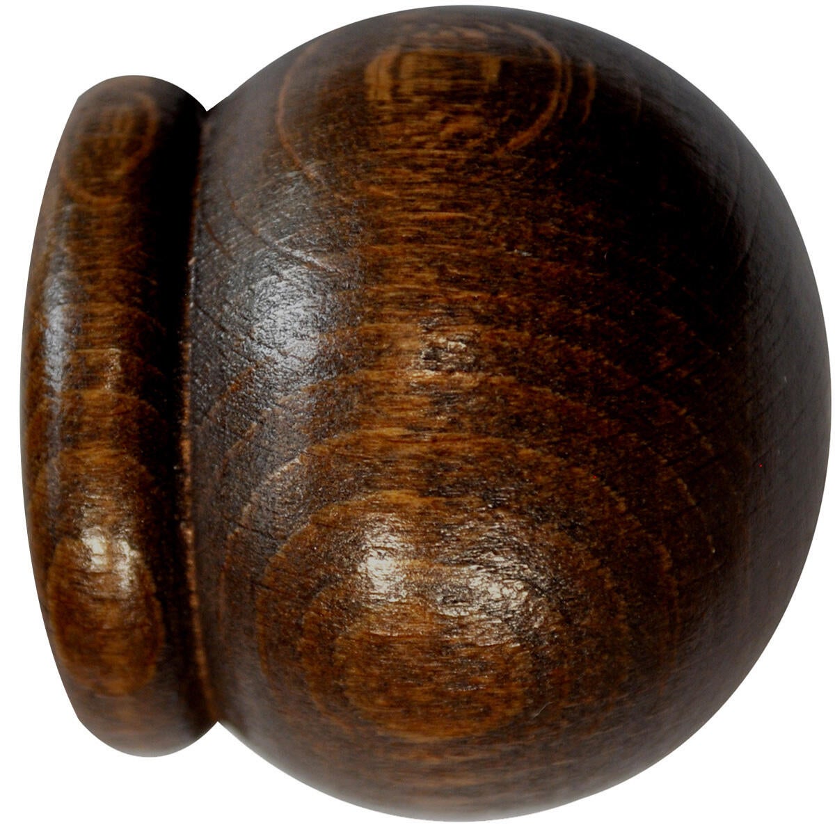 2 Terminales para barra de cortina  Roble oscuro bola INSPIRE madera roble oscuro para barra diámetro 28 mm  - 3