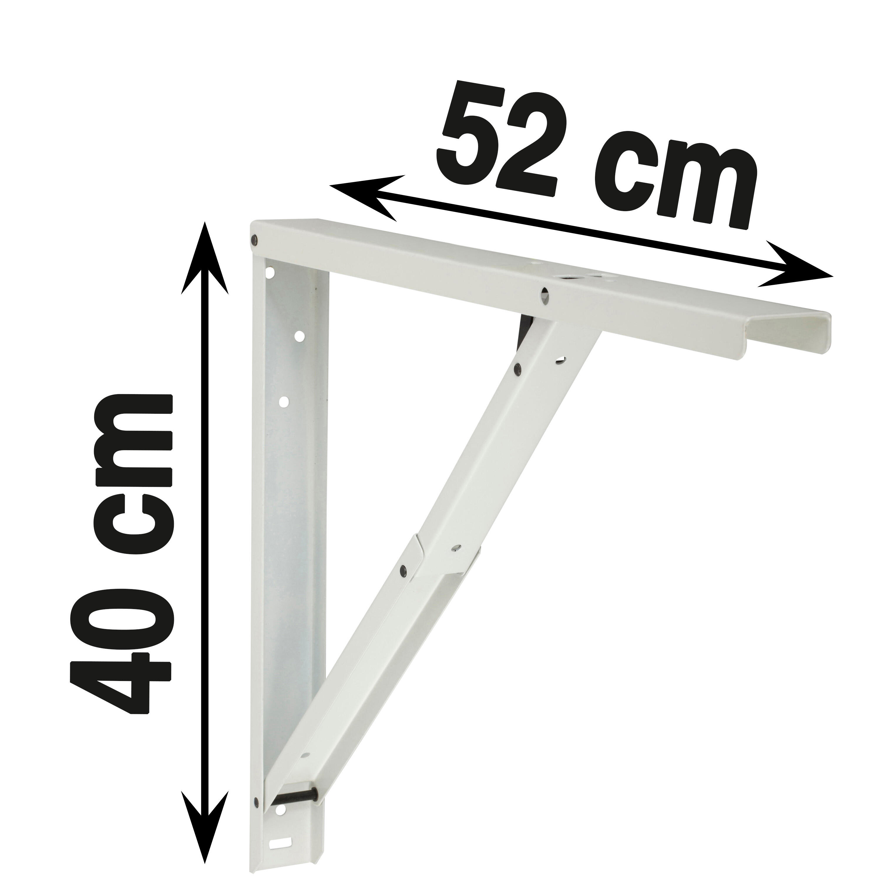 Equerre Abat-plan acier epoxy blanc, H.40 x P.52 cm - 7
