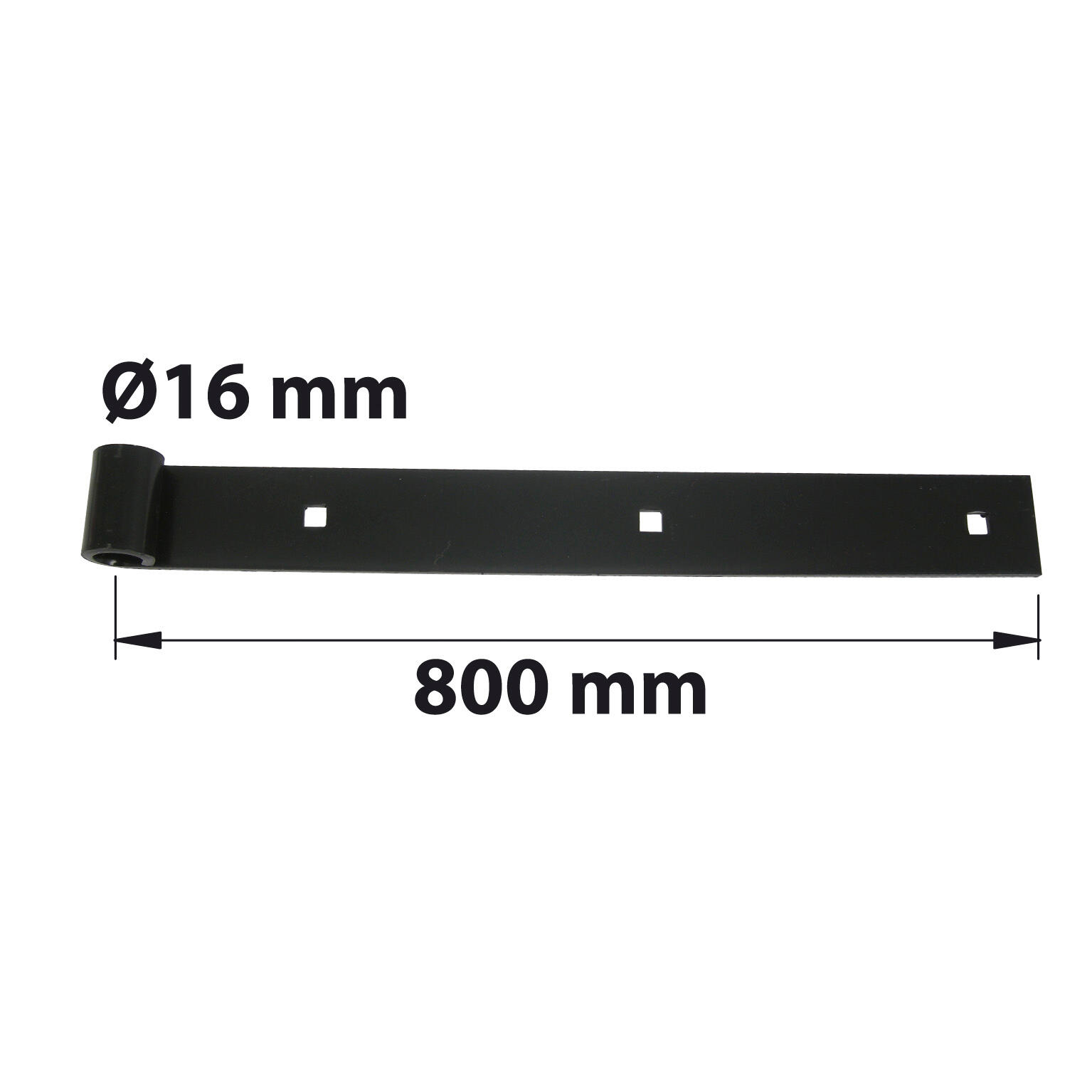 Penture de volet en acier noir prépeint, Diam.16 x H.40 x L.800 x P.26 mm AFBAT - 3