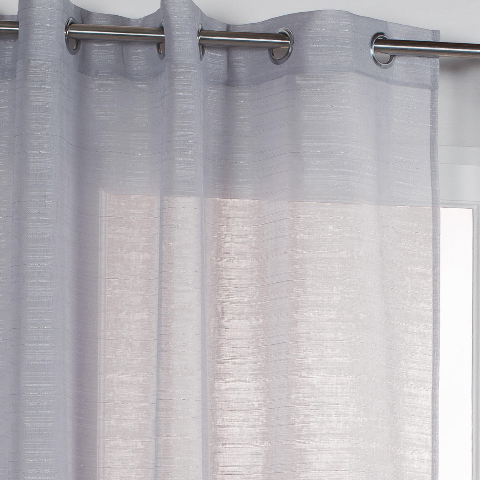 Voilage tamisant, Lola, gris H.260 x l.140 cm - 5