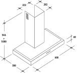 Hotte décorative murale L60 cm CANDY CMB655X inox - 3