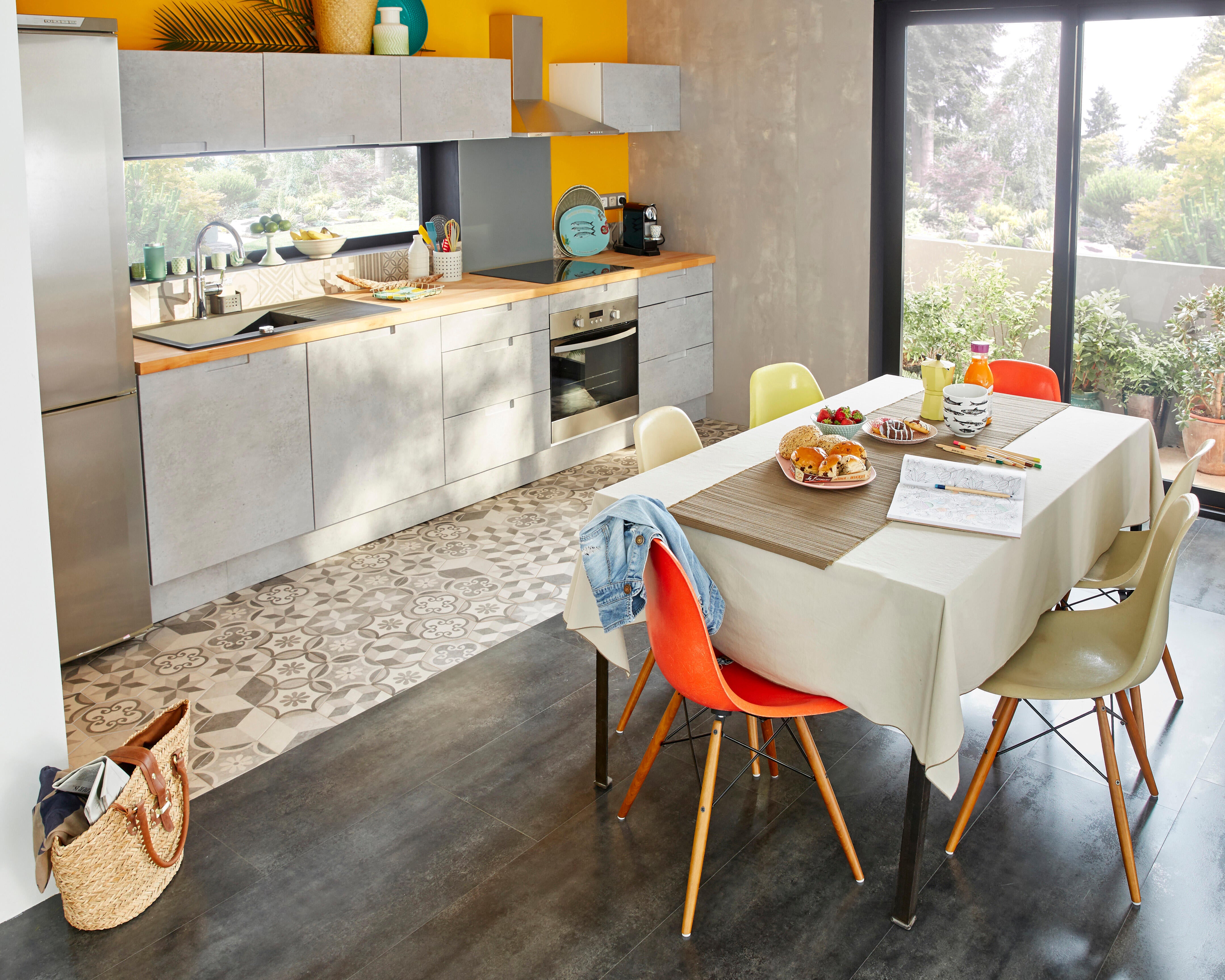 Carrelage sol / mur effet ciment gris blanc Time hexagone l.18.2 x L.21 cm - 4