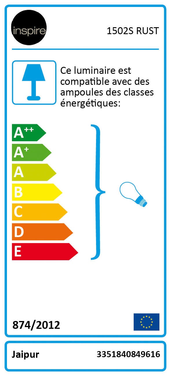Applique descendante E27, aluminium / verre, marron, Jaipur, INSPIRE - 7