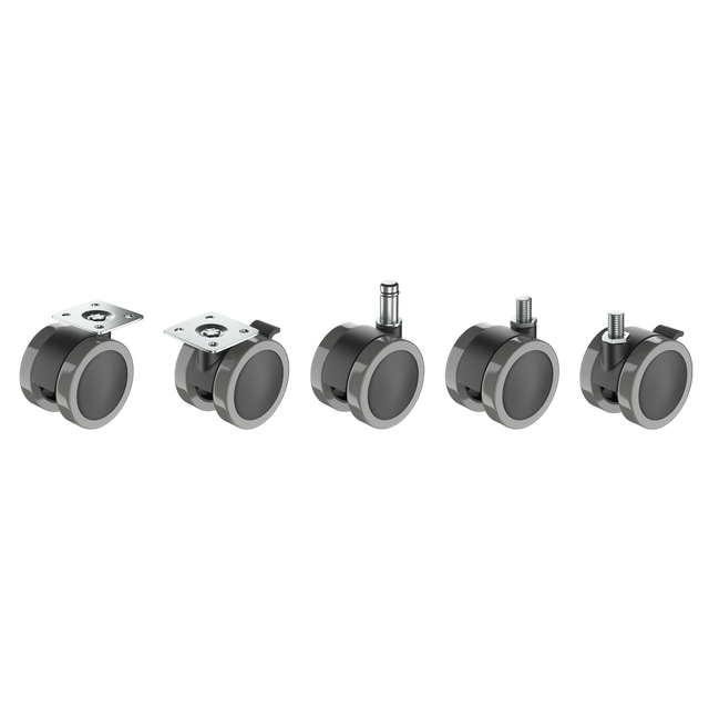 Roda com travão STANDERS ROSCA 360º 50MM 40 PRETO ANTIDESLIZANTE