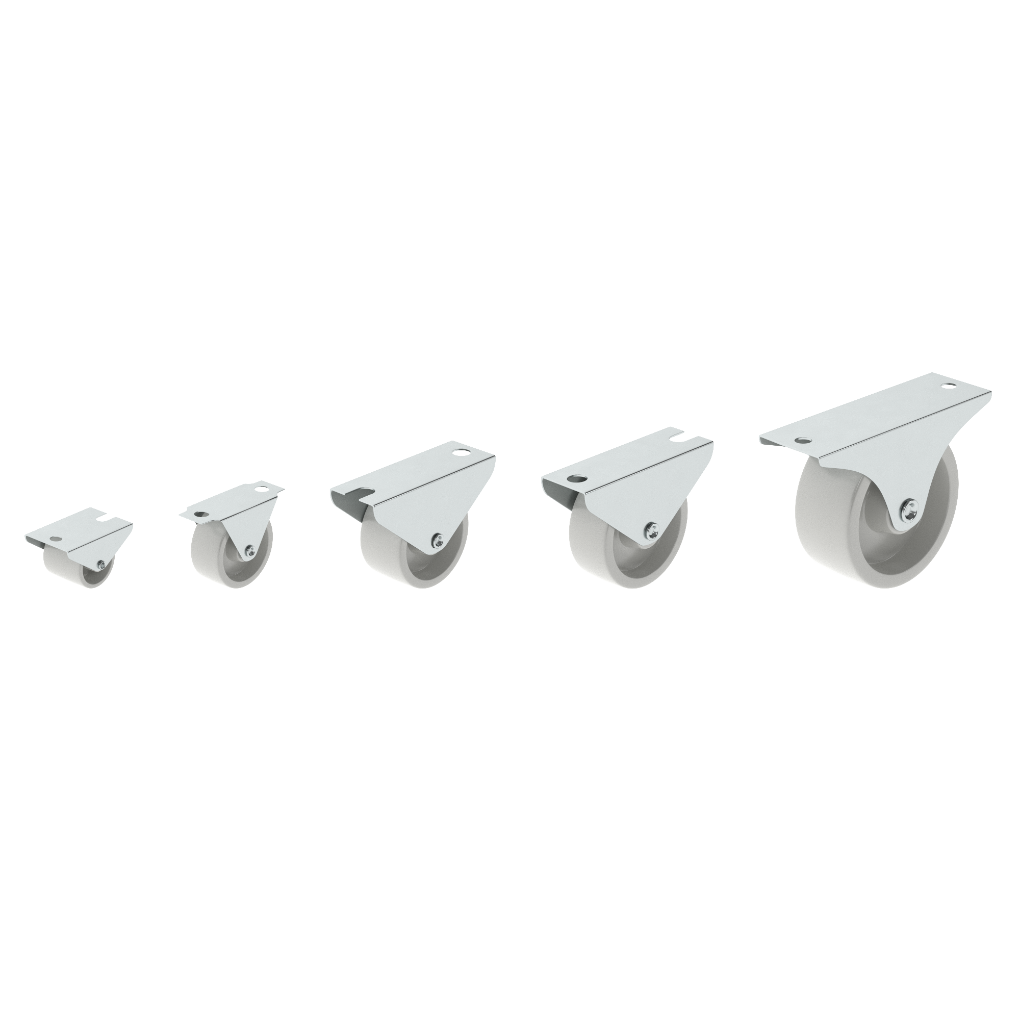 Ruota STANDERS 16-1320-4411 in polipropilene bianco  Ø 13 mm  portata max 10 Kg - 3