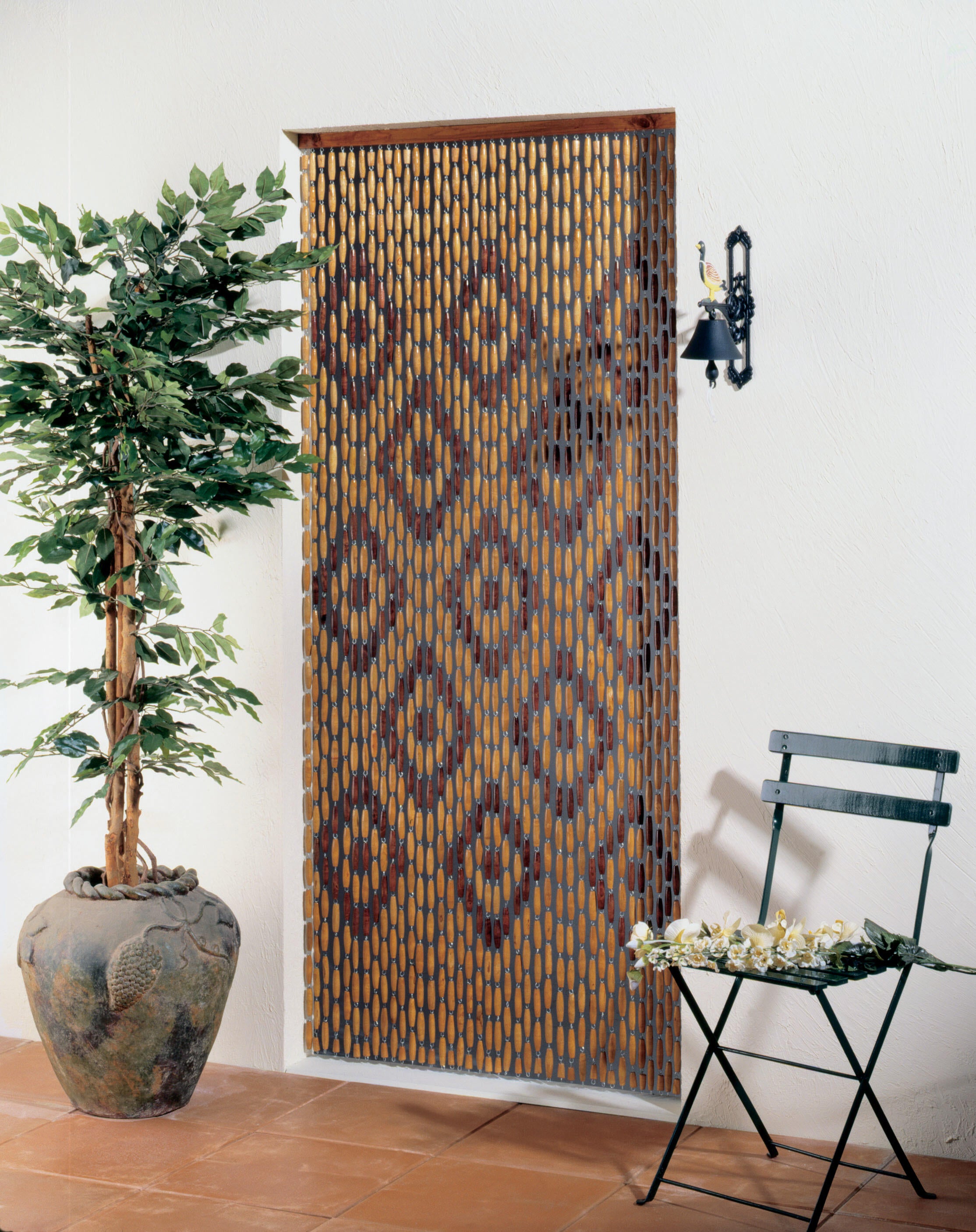 Rideau de porte en bois, l.90 x H.200 cm, marron, Provence - 3