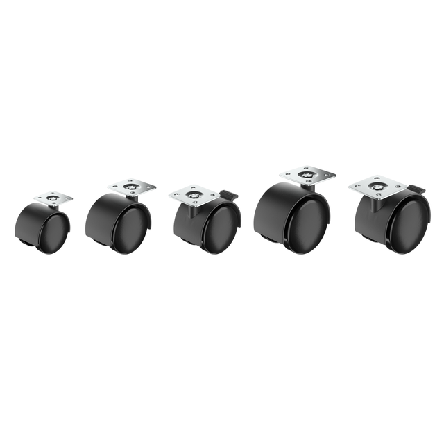 Roda com travão STANDERS 360º 50MM 40KG NYLON PRETO