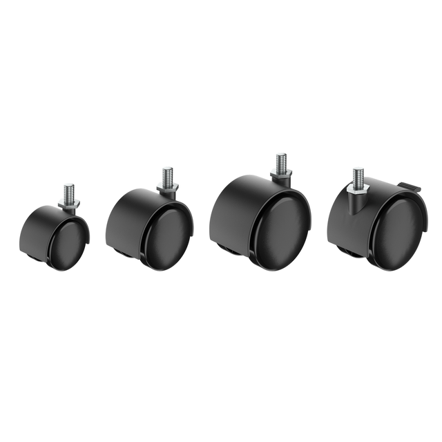 Roda com travão STANDERS ROSCA 360º 50MM 40KG PRETO