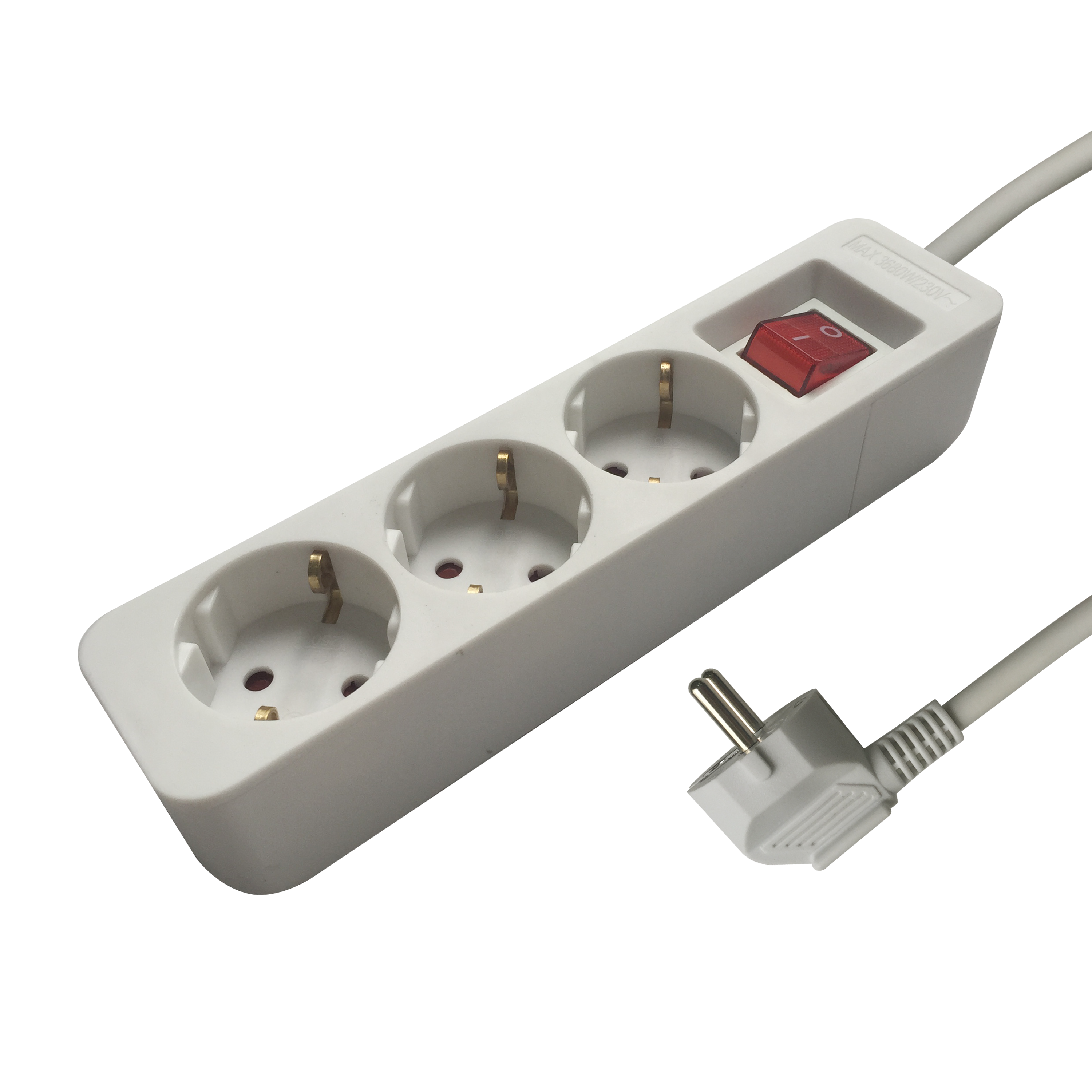 Extensão de 3 tomadas com interruptor 3m branco Lexman - 2