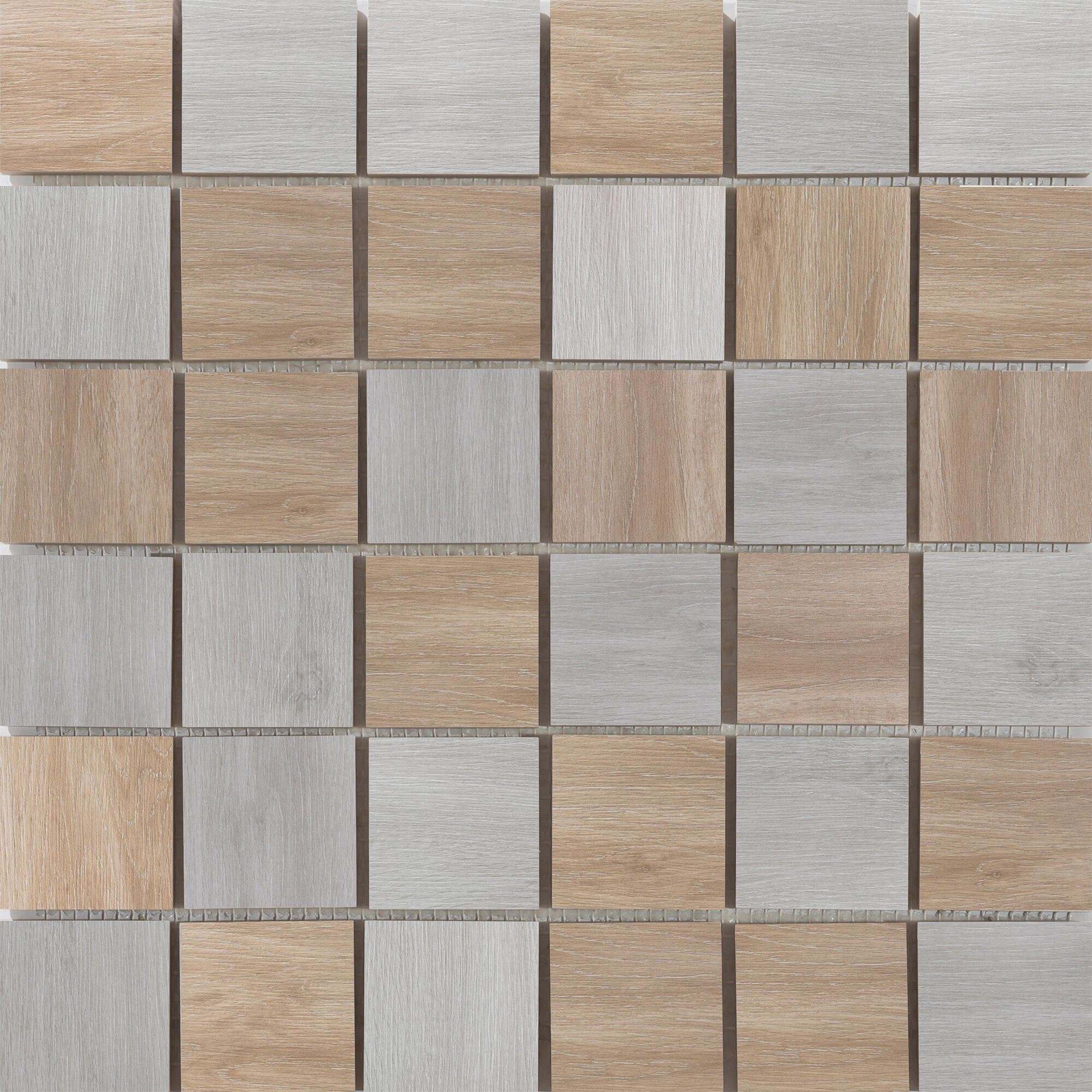 Azulejo mosaico cerámica living efecto madera marrón 30x30 cm artens