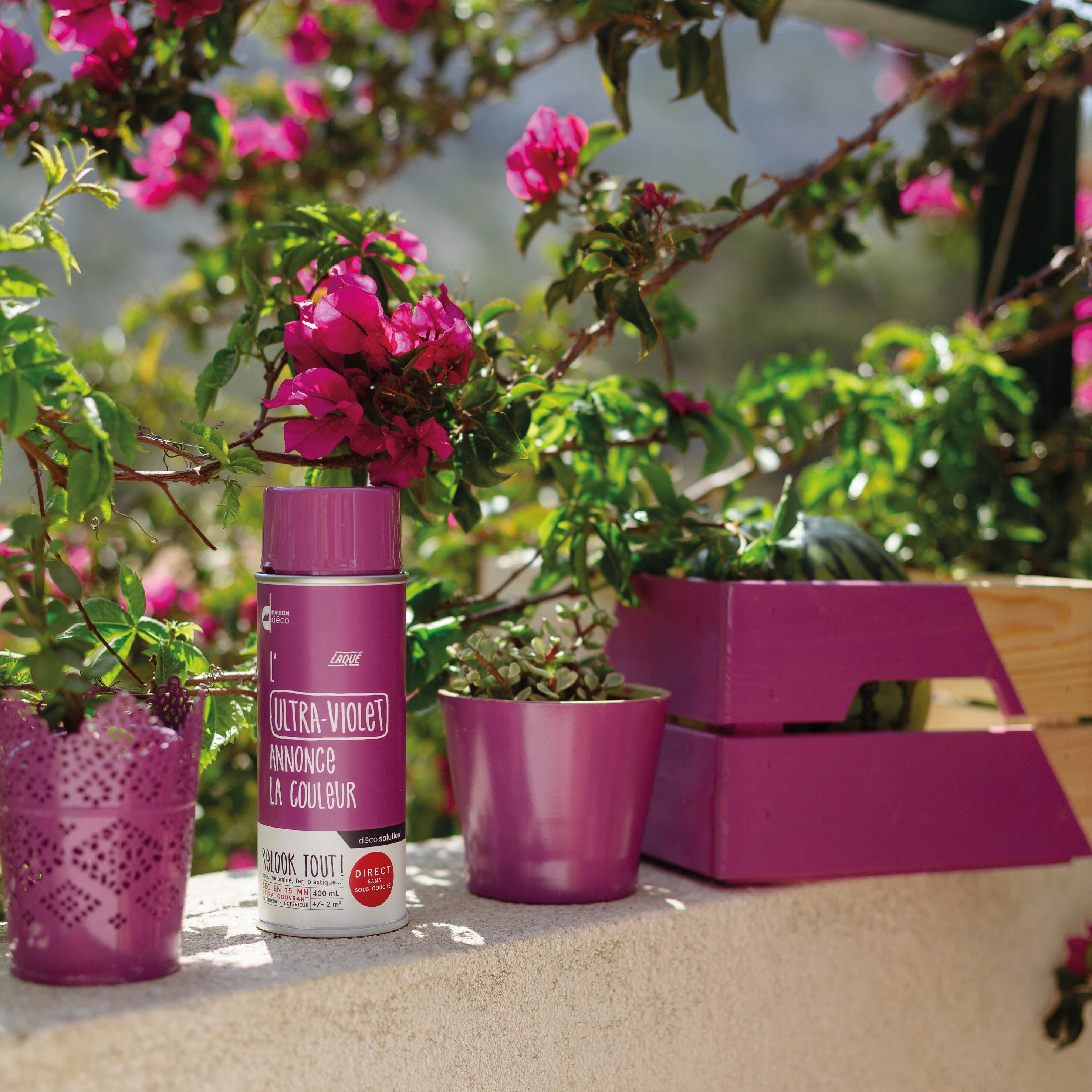 Bombe de peinture Relook tout MAISON DECO ultra-violet brillant 400 ml - 3
