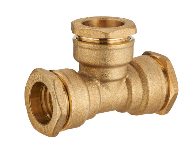 TE à compression laiton D.25 pour polyéthylène