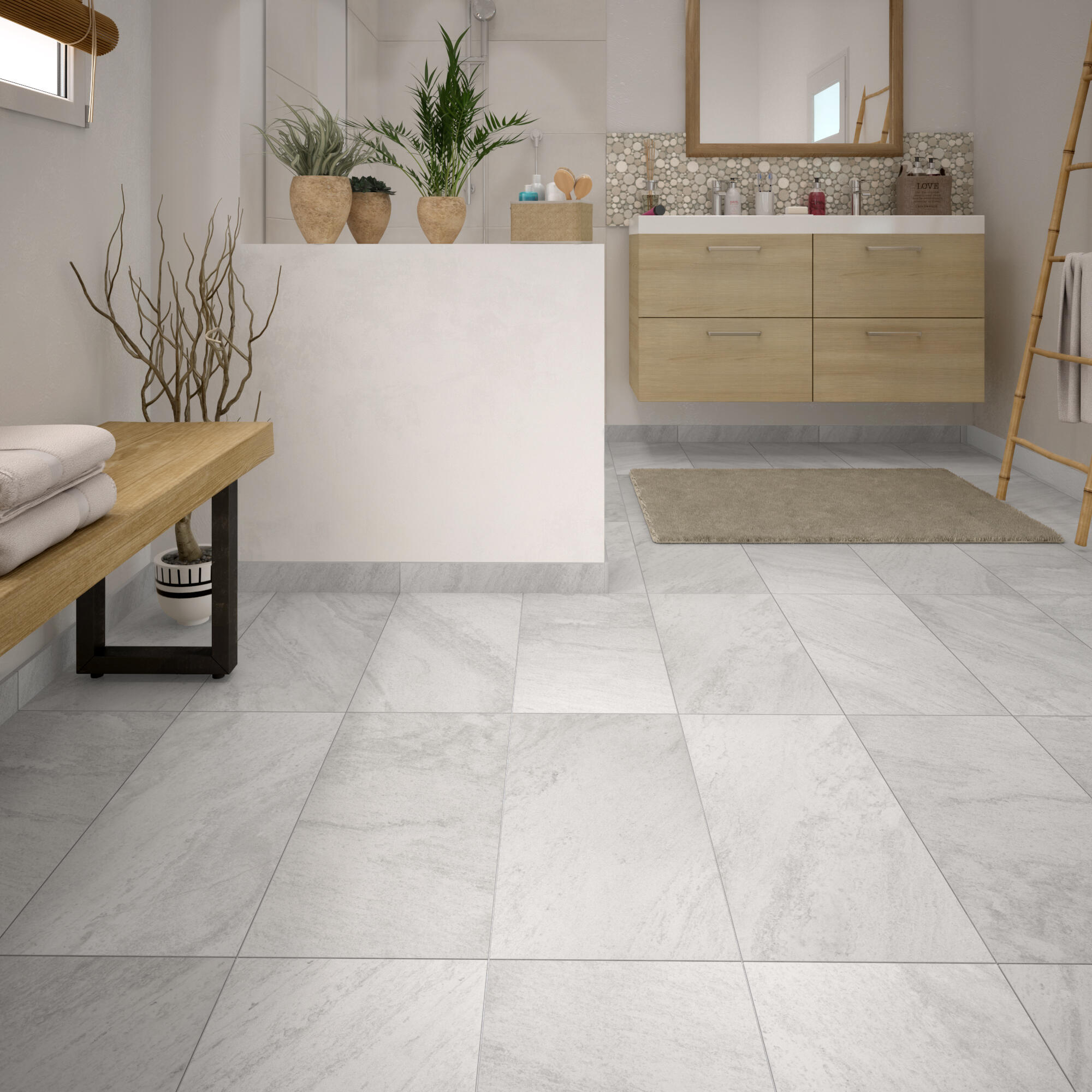 Lot de 2 Lot de 2 plinthes carrelage Sicile, blanc, Ht.  x L. 60 cm, Ep.9.5 mm - 3